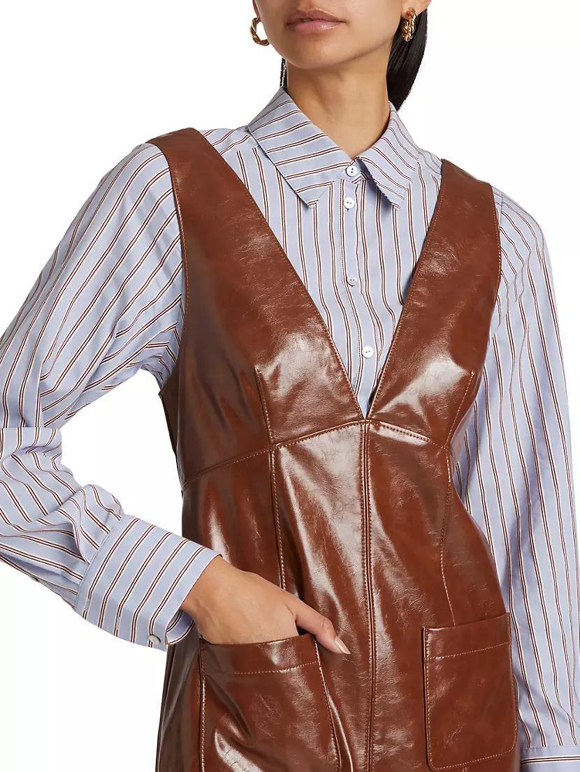Tade Layered Faux Leather Minidress Product Image