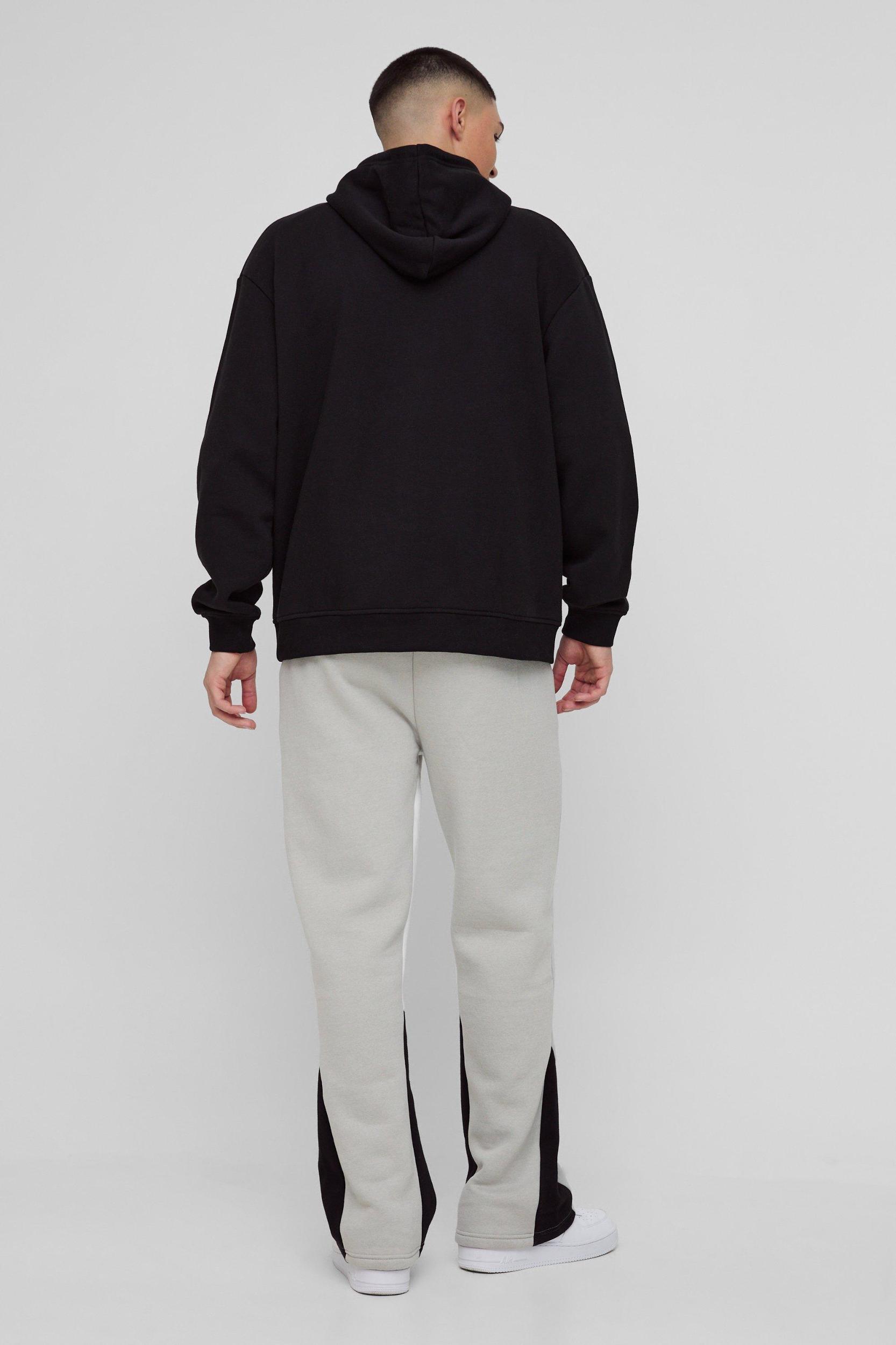 Regular Fit Worldwide Embroidered Contrast Stitch Gusset Sweatpants | boohooMAN USA Product Image