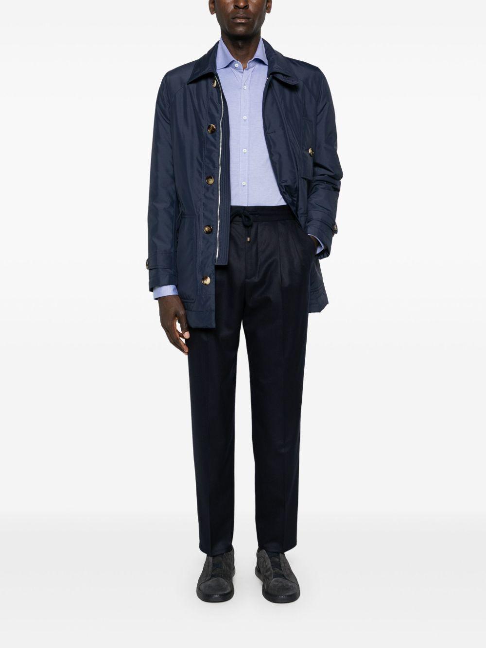BRUNELLO CUCINELLI Spread-collar Cotton Shirt In Blue Product Image