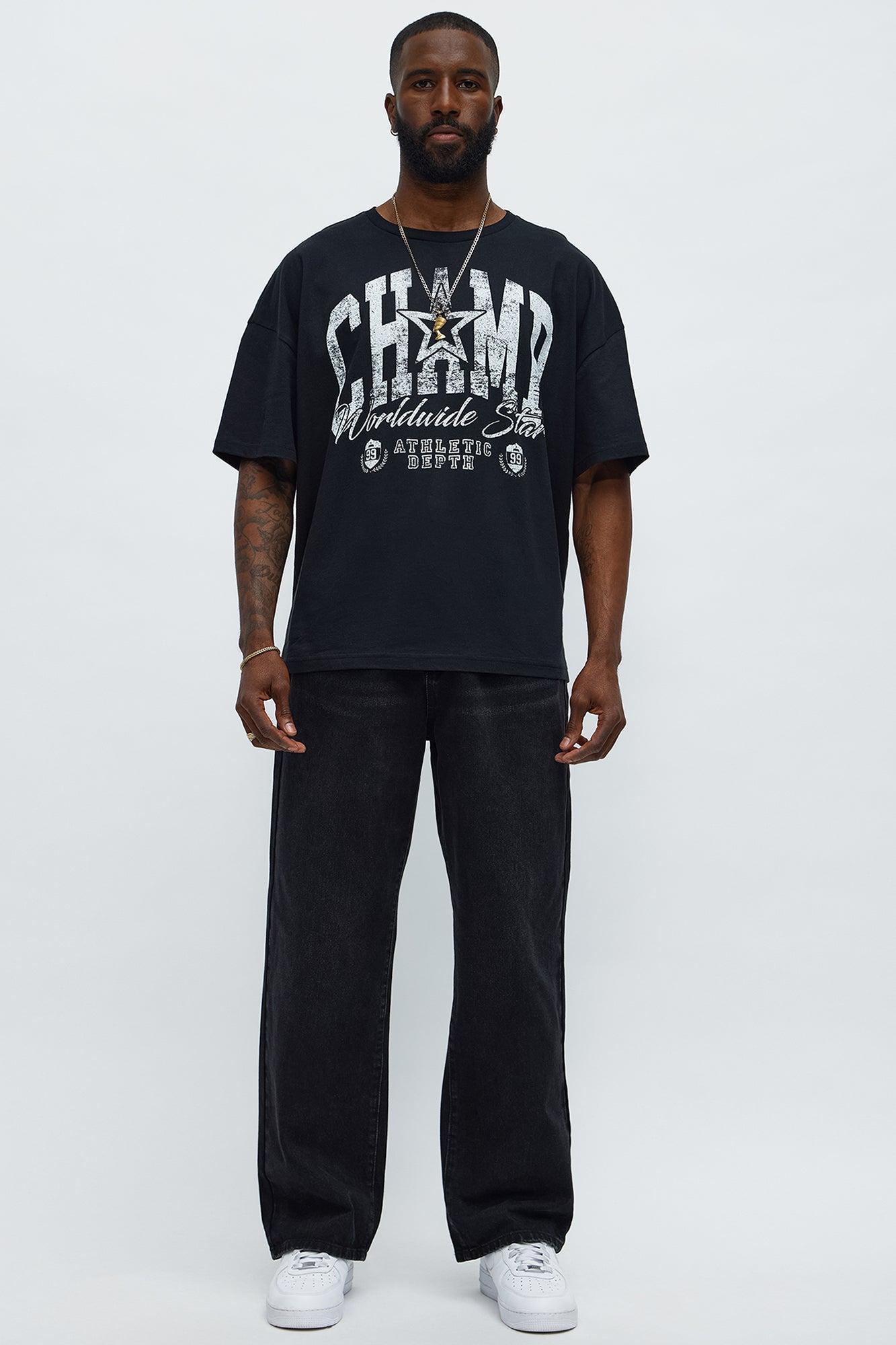 Champ Worldwide Star Oversized Short Sleeve Tee - Black Product Image