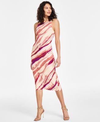 Rachel Rachel Roy Womens Printed Sleeveless Midi Sheath Dress Product Image