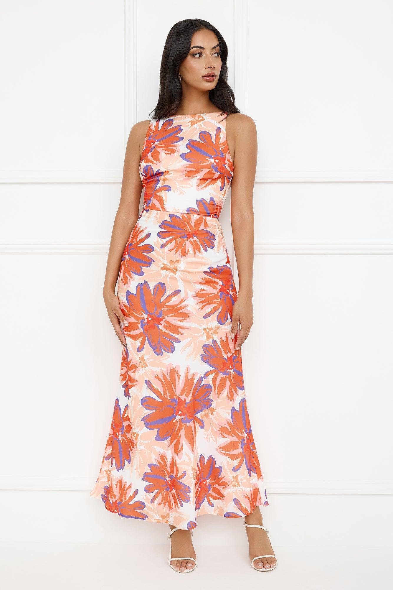 Peach Fever Maxi Dress Orange Product Image