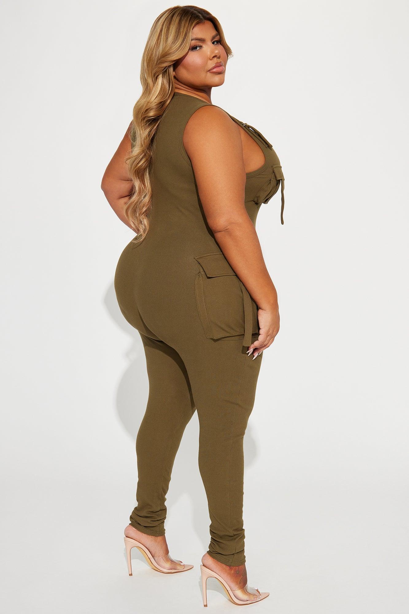 Maddix Ribbed Jumpsuit - Olive Product Image