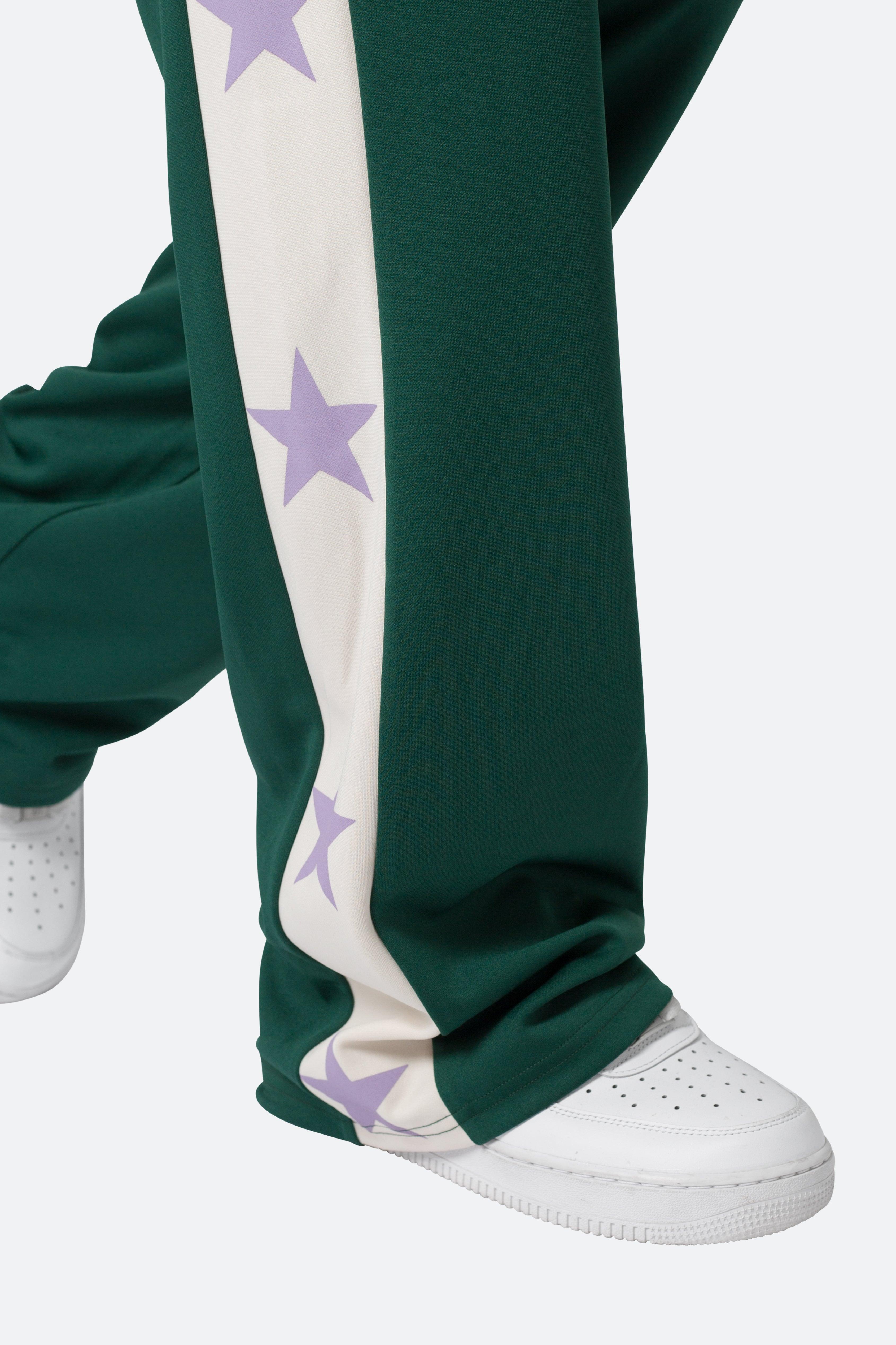 Star Stacked Track Pants - Green Product Image