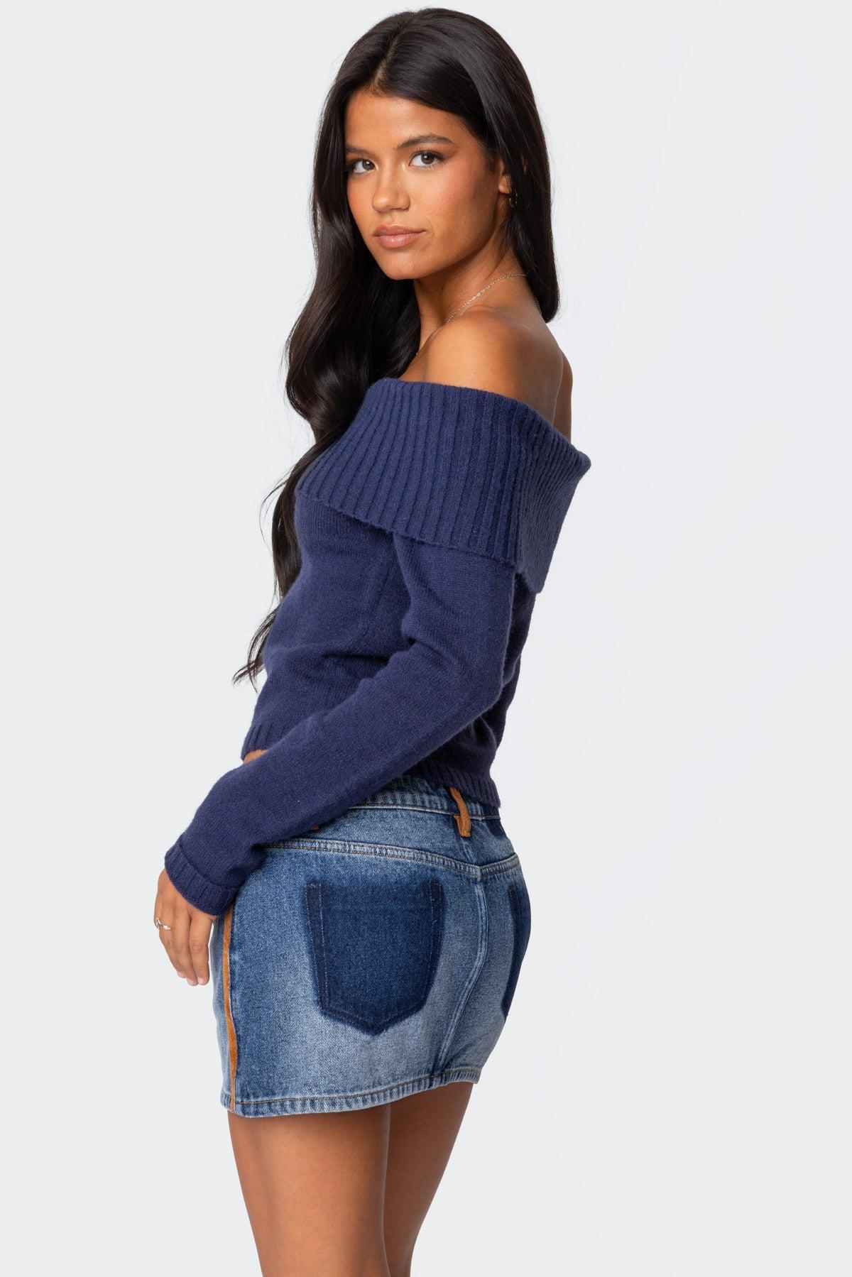 Tamara Fold Over Knit Top Product Image