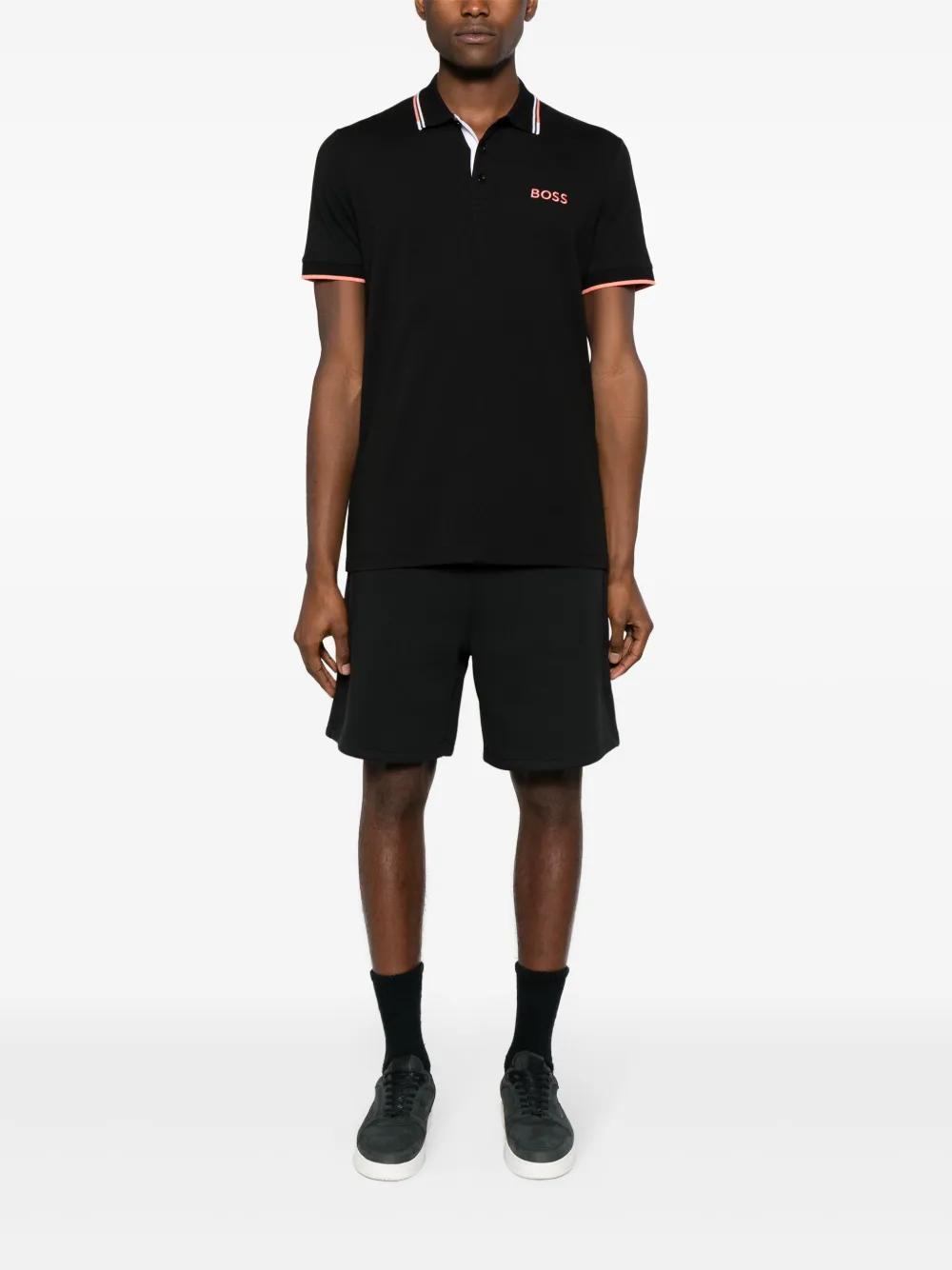 HUGO BOSS Men's Paddy Pro Stretch Pique Polo Shirt, Black In Charcoal Product Image