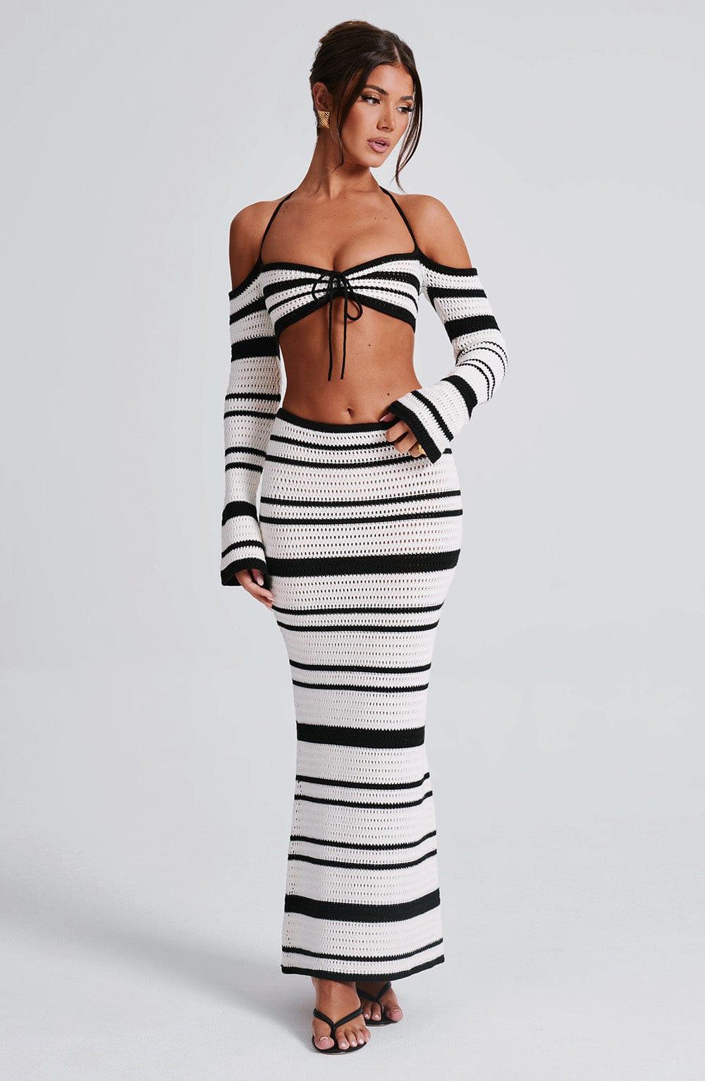 Georgia Maxi Skirt - Black/White Product Image