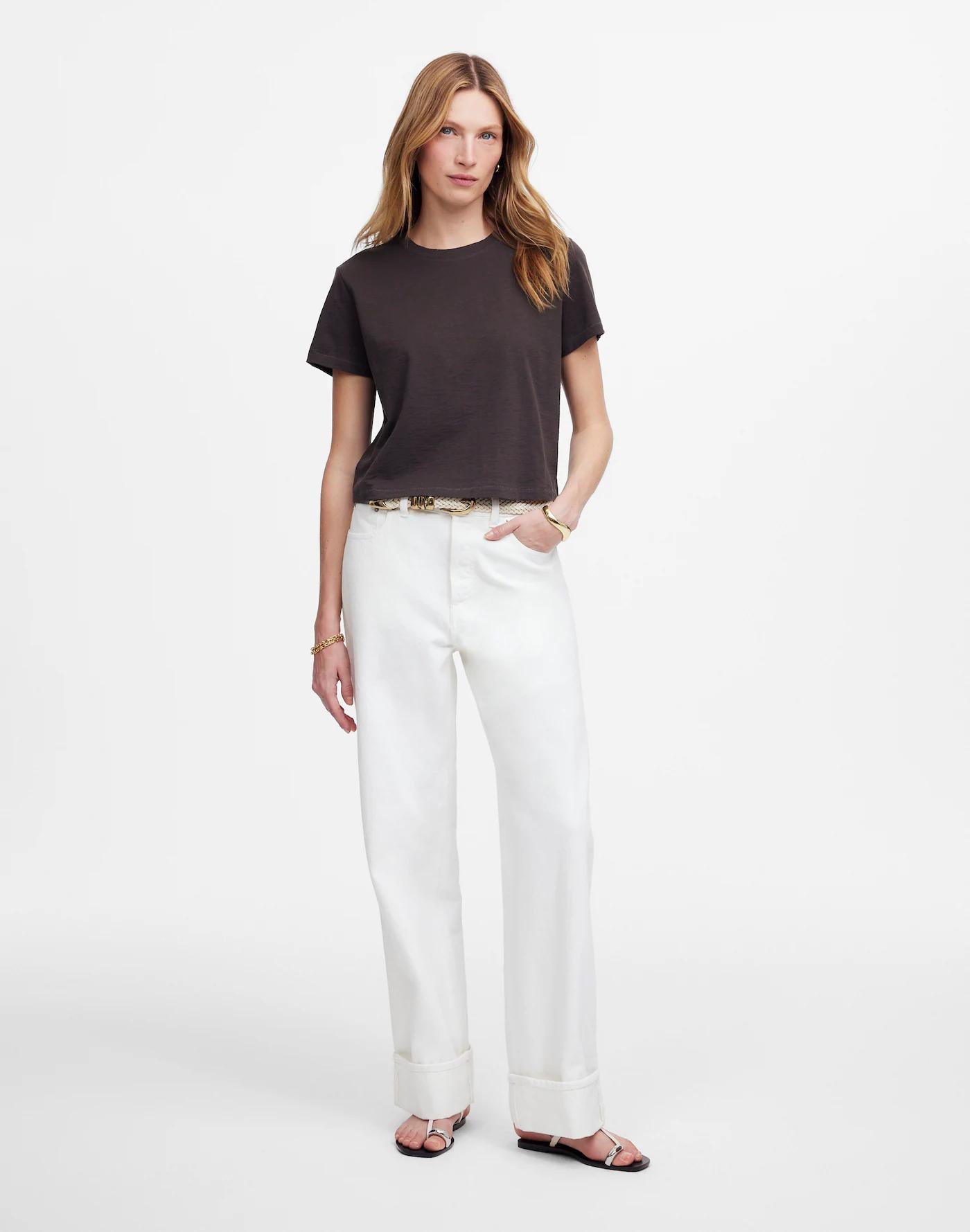 Slub Boxy-Crop Tee Product Image