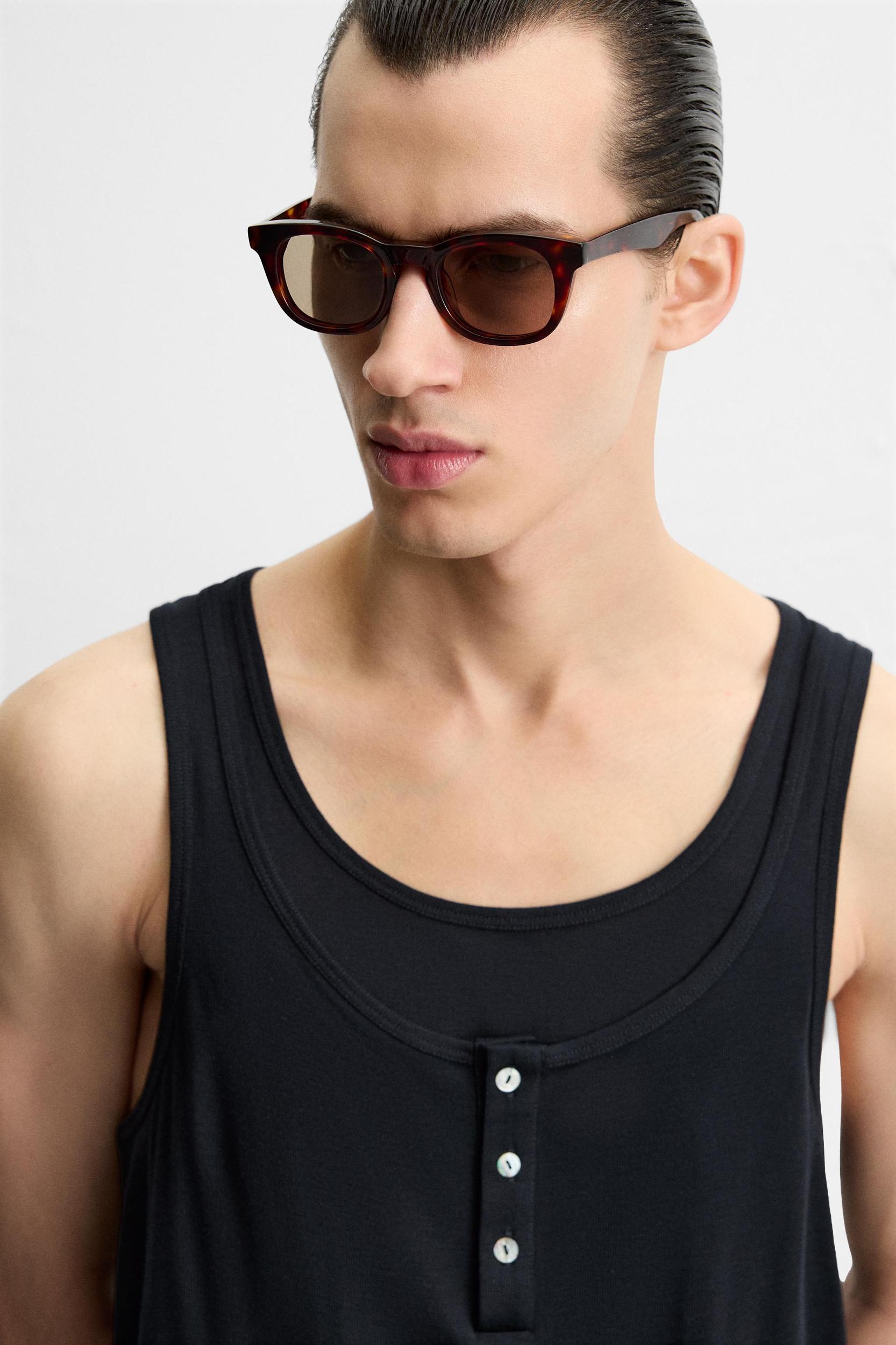 DOUBLE NECK BUTTON TANK TOP Product Image