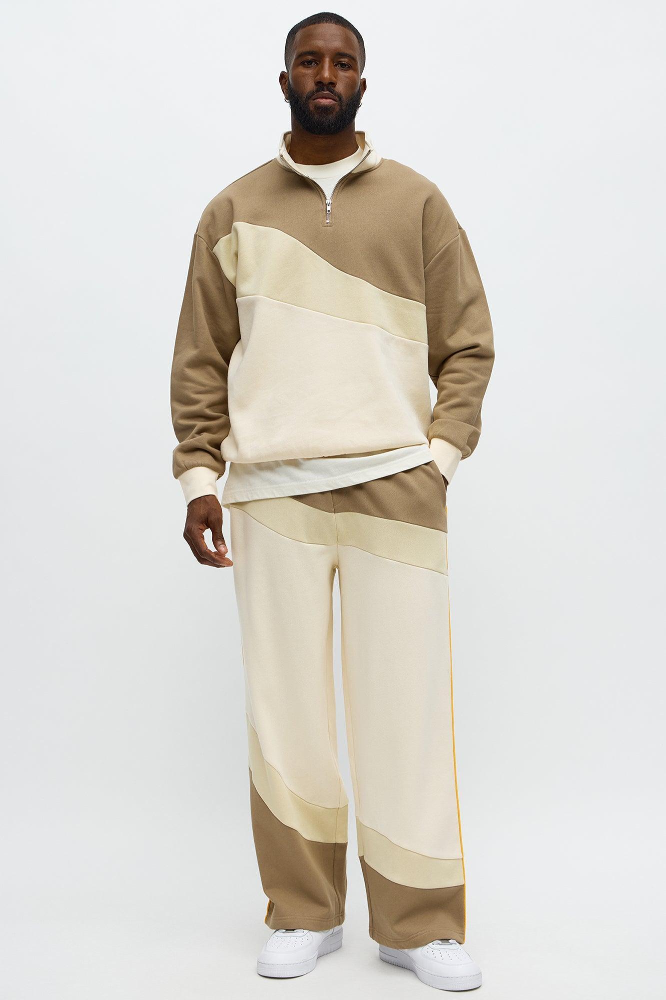 Been A Player Colorblock Sweatpant - Tan/Multi Product Image