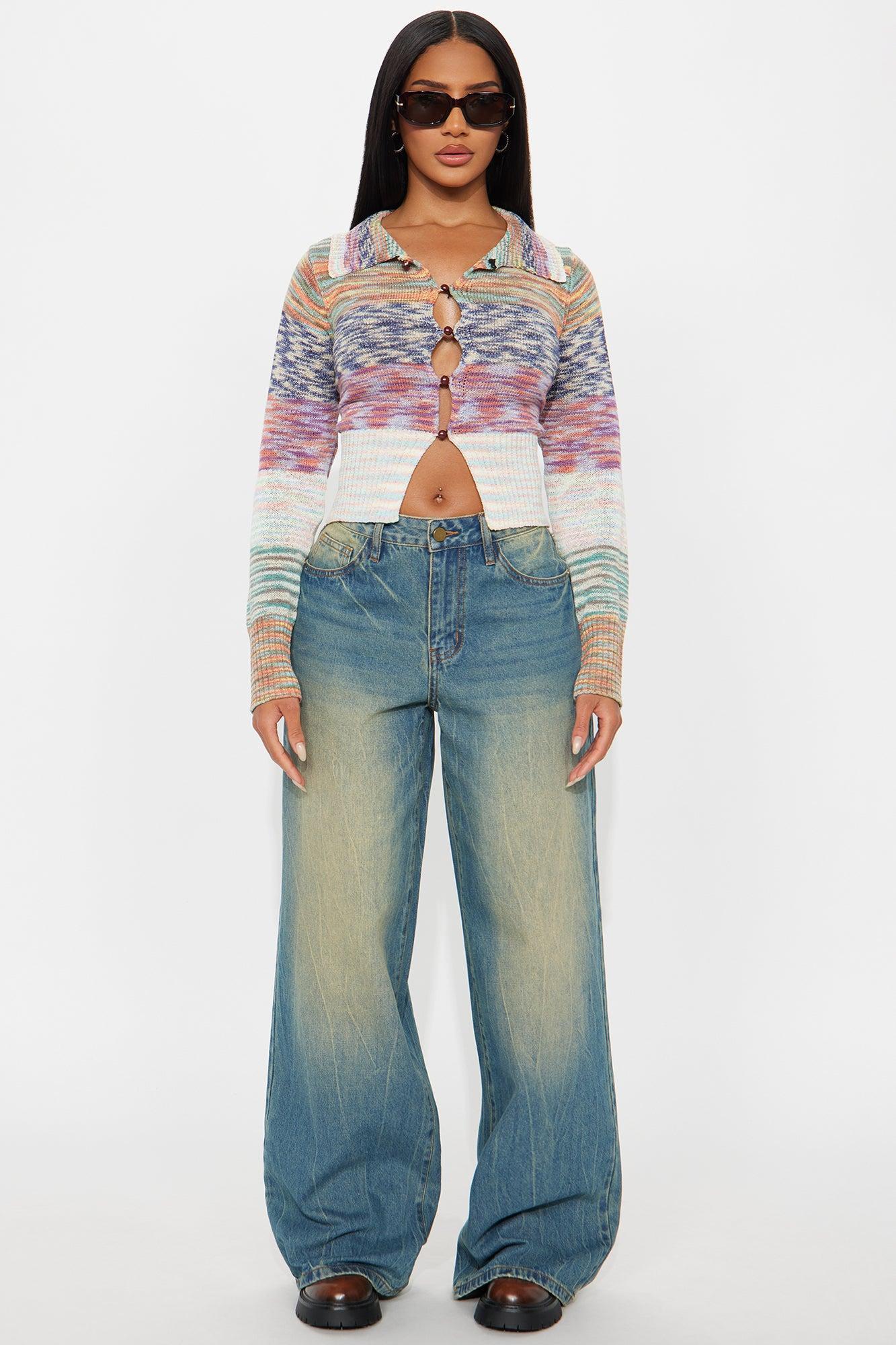 Look At Me Color Block Cardigan - Multi Color Product Image