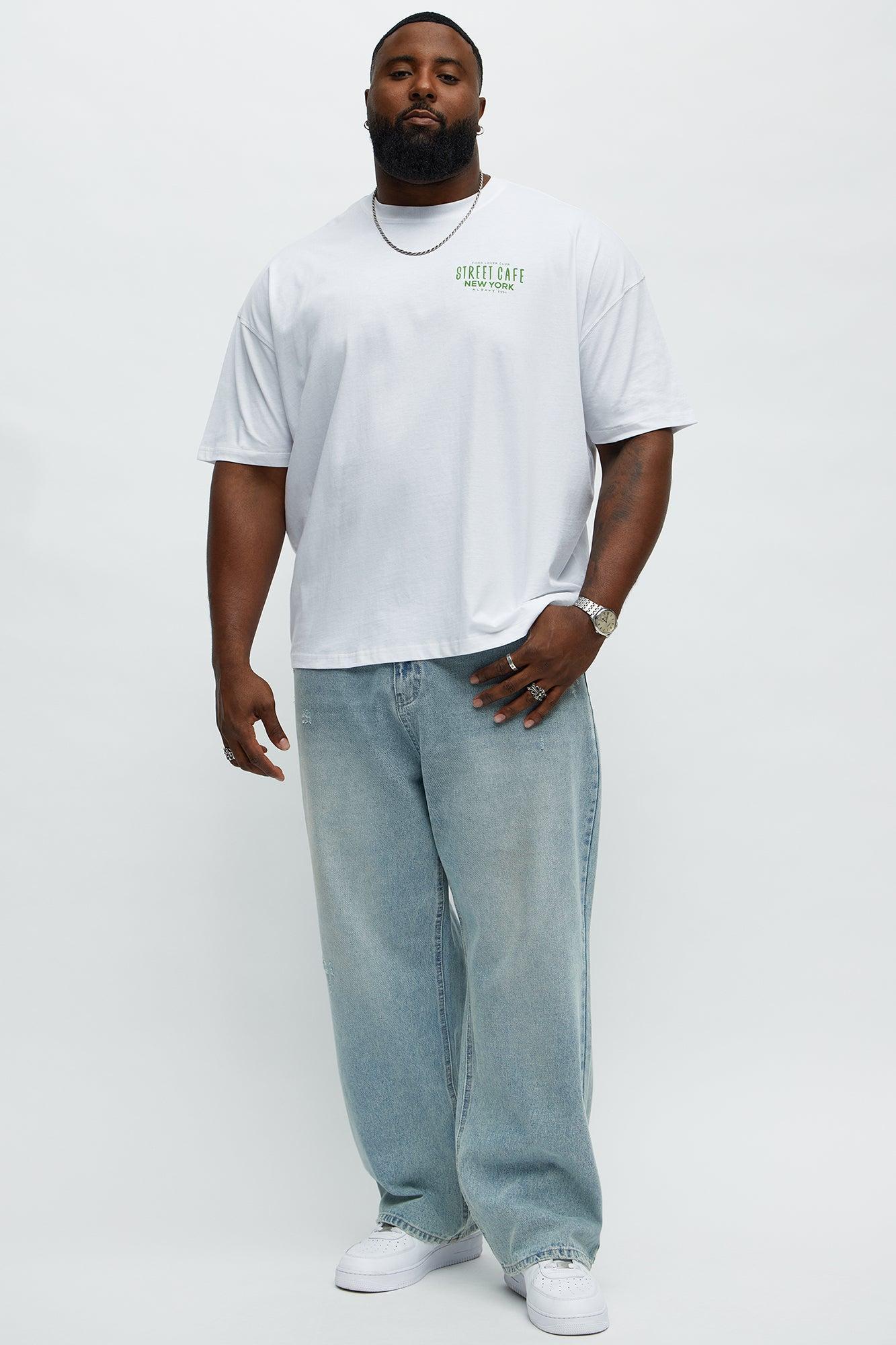 Street Cafe NYC Oversized Short Sleeve Tee - White Product Image
