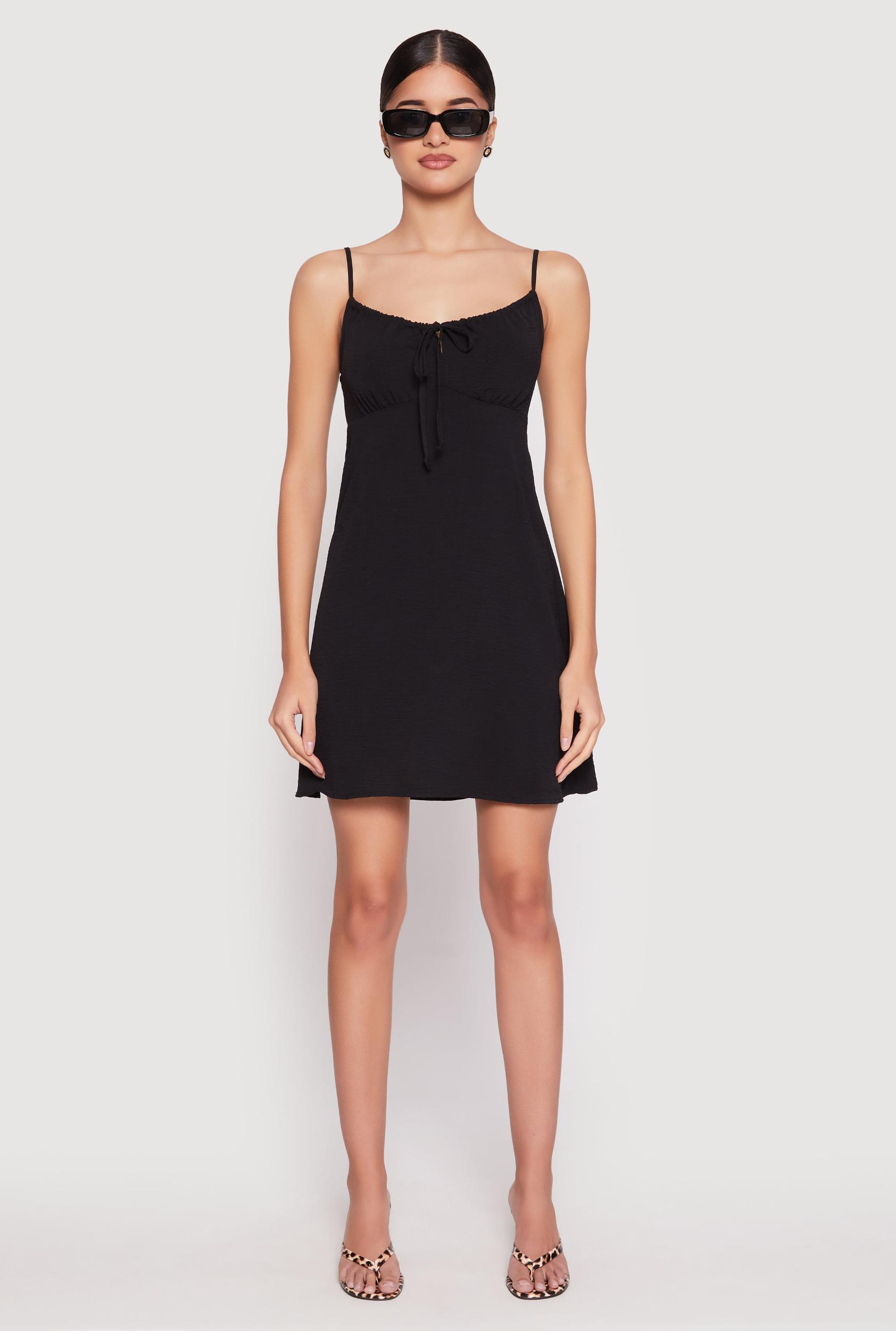 Womens Tie Front Keyhole Cami Dress Product Image
