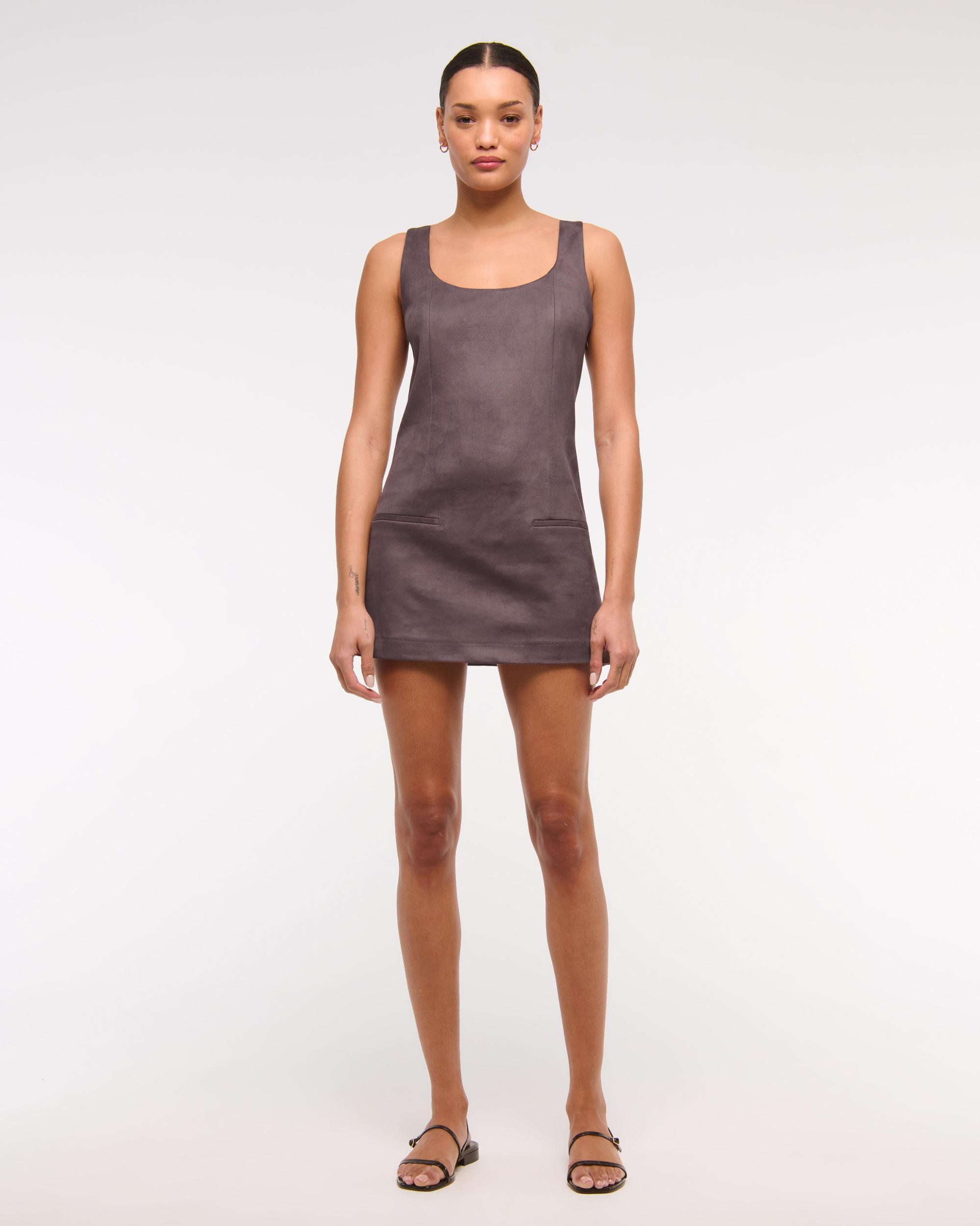 Vegan Suede Pinafore Mini Dress Product Image