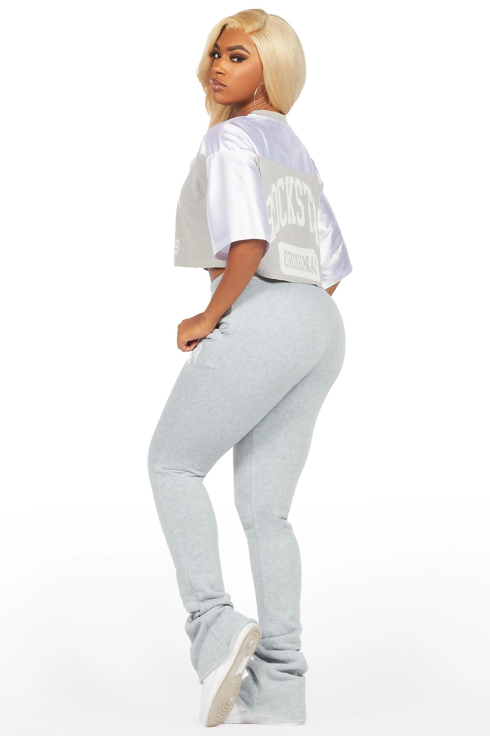 Tamarra White/Grey Jersey Trackset Female Product Image