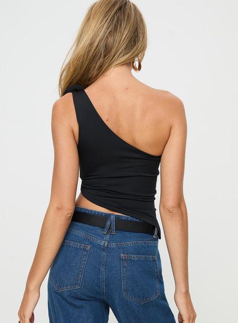 Carmonie One Shoulder Top Black Product Image