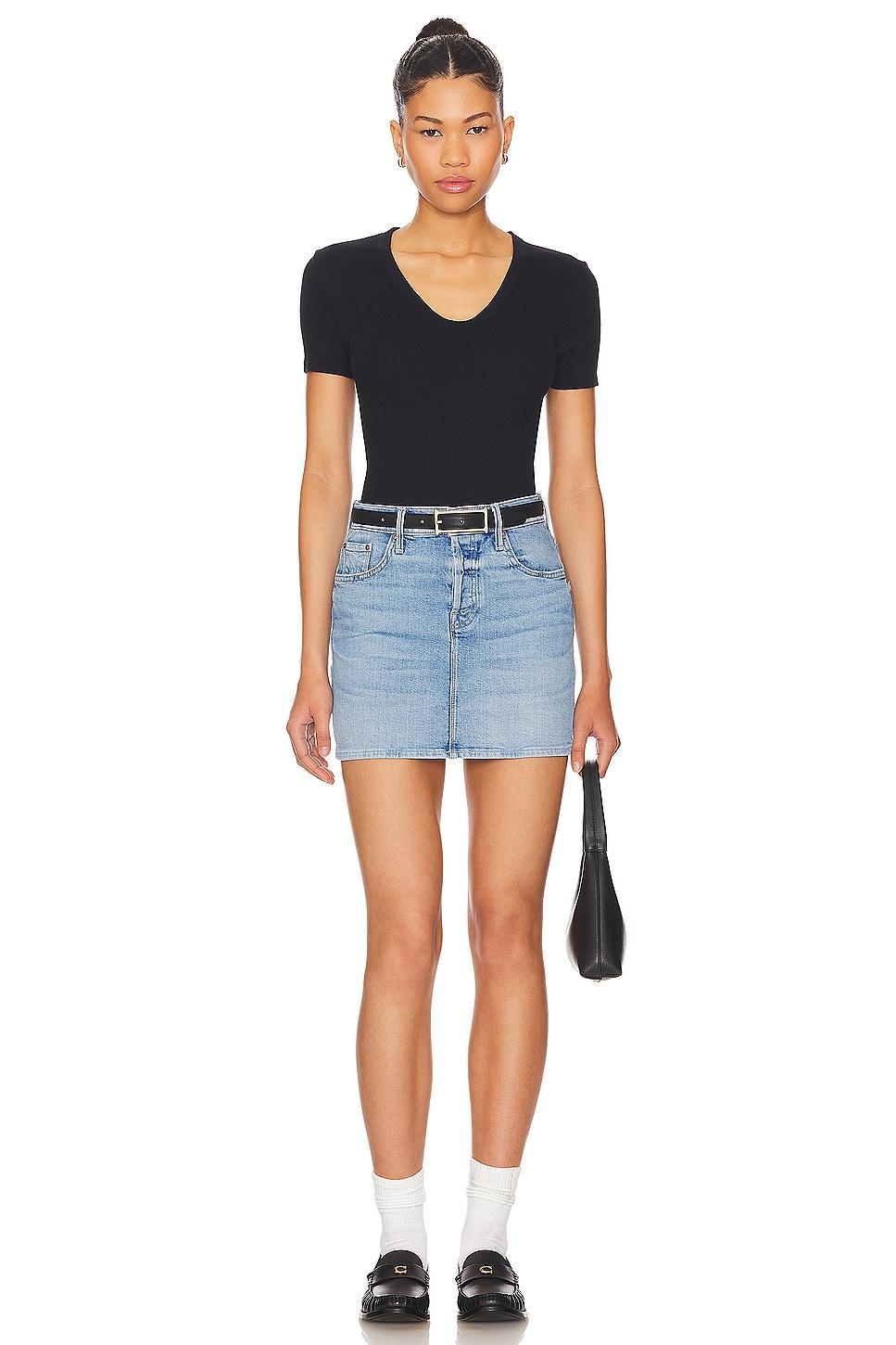 Short Sleeve Rib U Neck perfectwhitetee Product Image