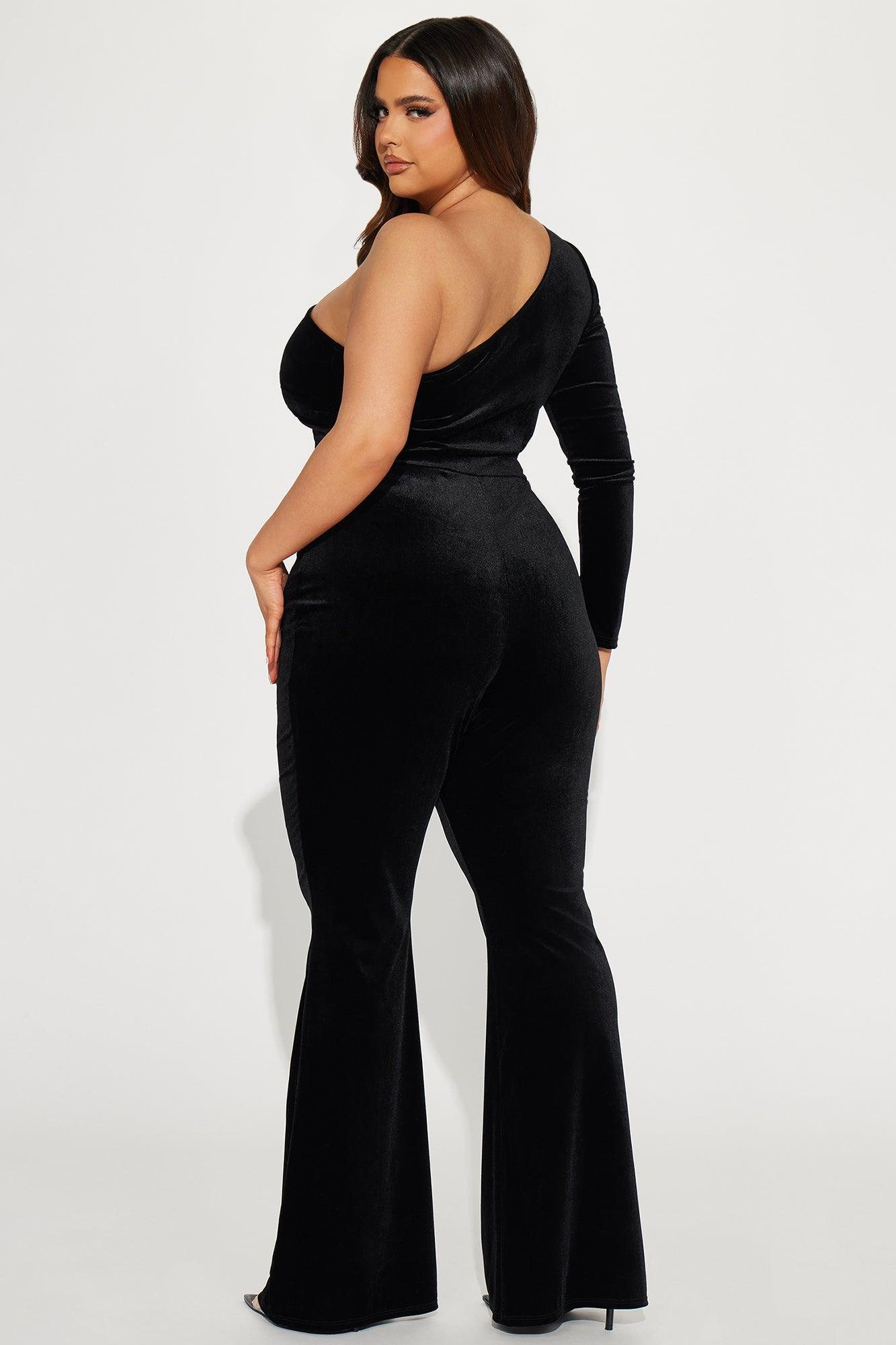 Darkest Secret Velvet Jumpsuit  - Black Product Image