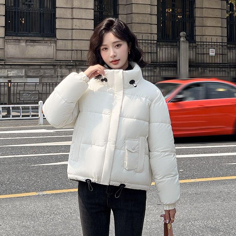 Mock Neck Zip-Up Puffer Jacket Product Image