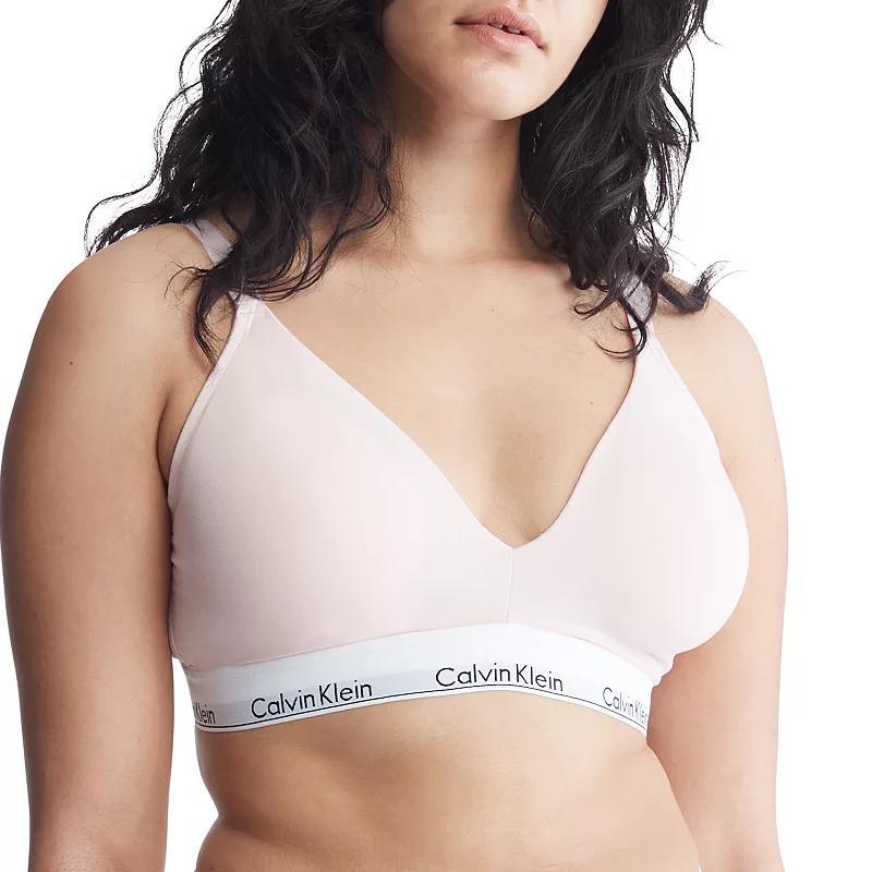 Calvin Klein Womens Icon Cotton Modal Lightly Lined Triangle Bralette - Pink - 3X Product Image