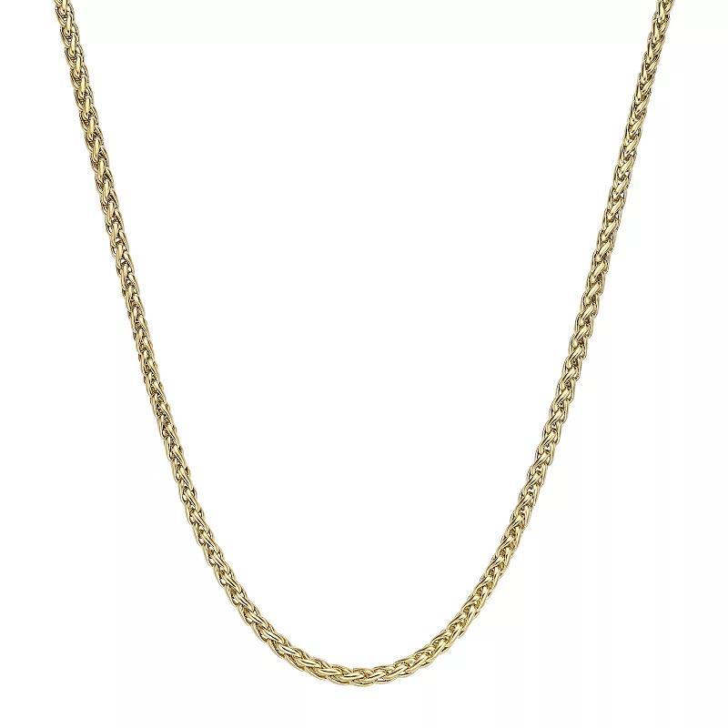 Men's LYNX Stainless Steel Wheat Chain Necklace, Size: 20", Gold Tone Product Image