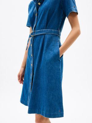 Belted Denim Shirtdress Product Image