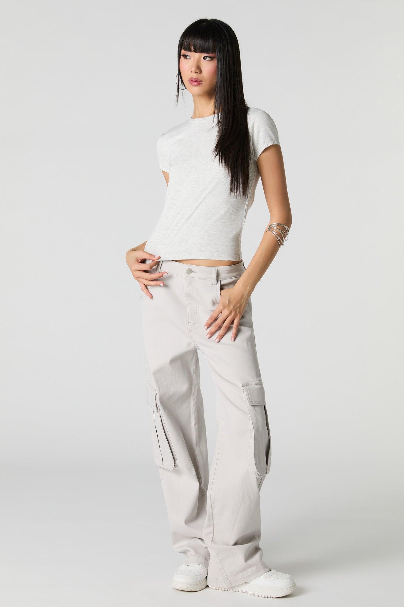 Stretch Denim Low Rise Baggy Cargo Jean Female Product Image