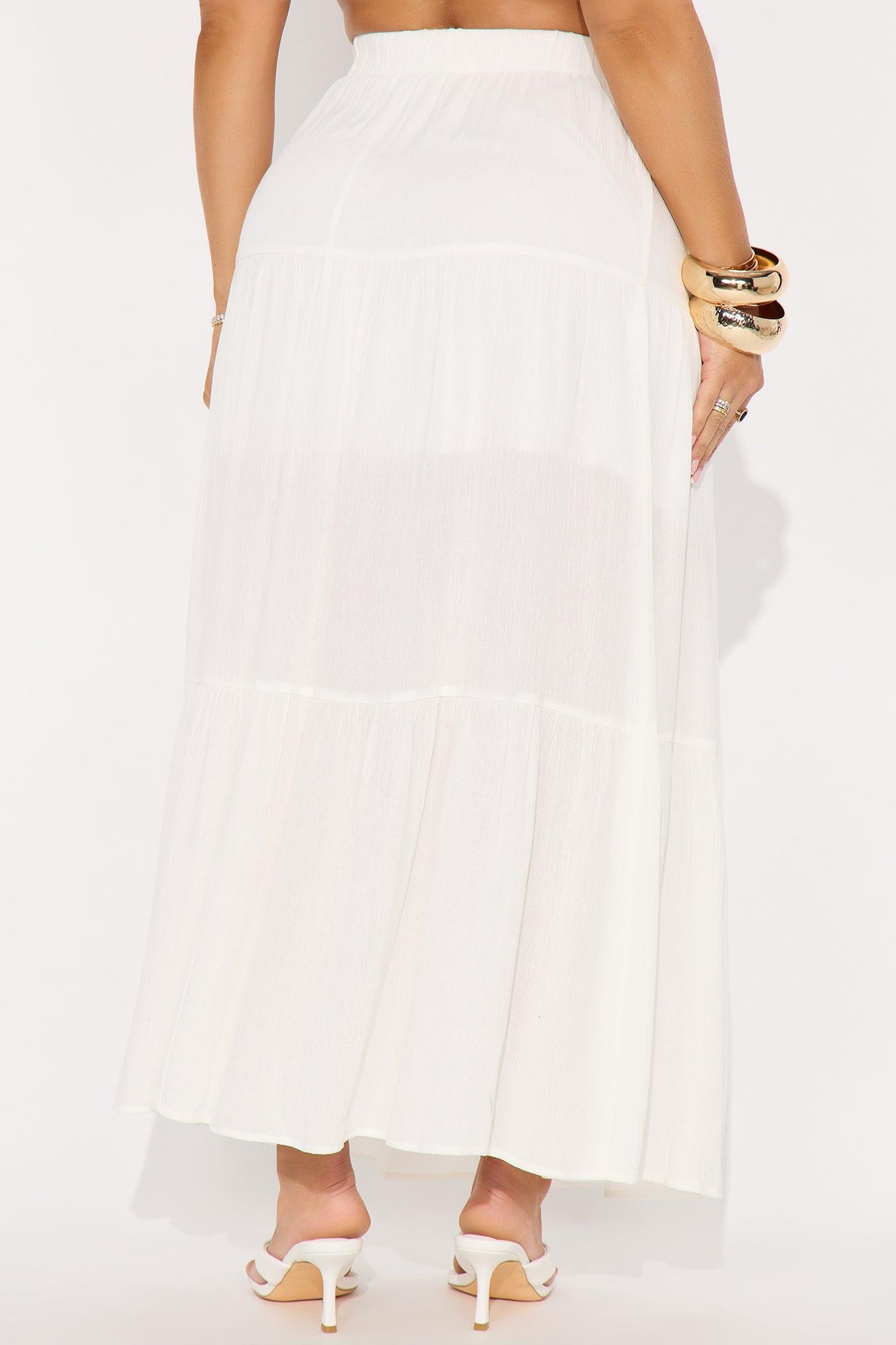 Julia Tiered Gauze Maxi Skirt - Ivory Product Image