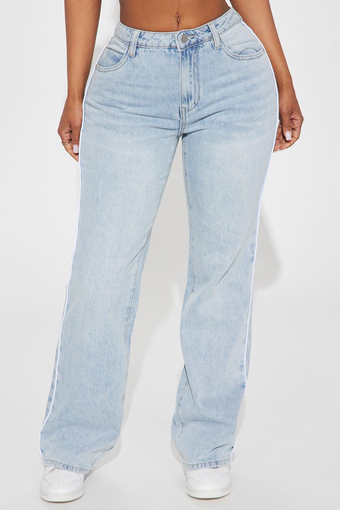 Casual But Cute Non Stretch Straight Leg Jeans - Light Wash Product Image