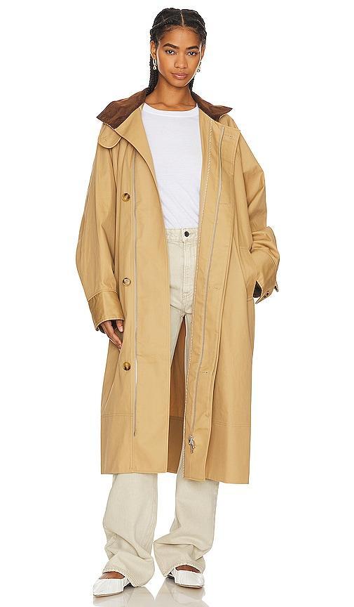 GRLFRND The Big Car Coat in Tan Product Image