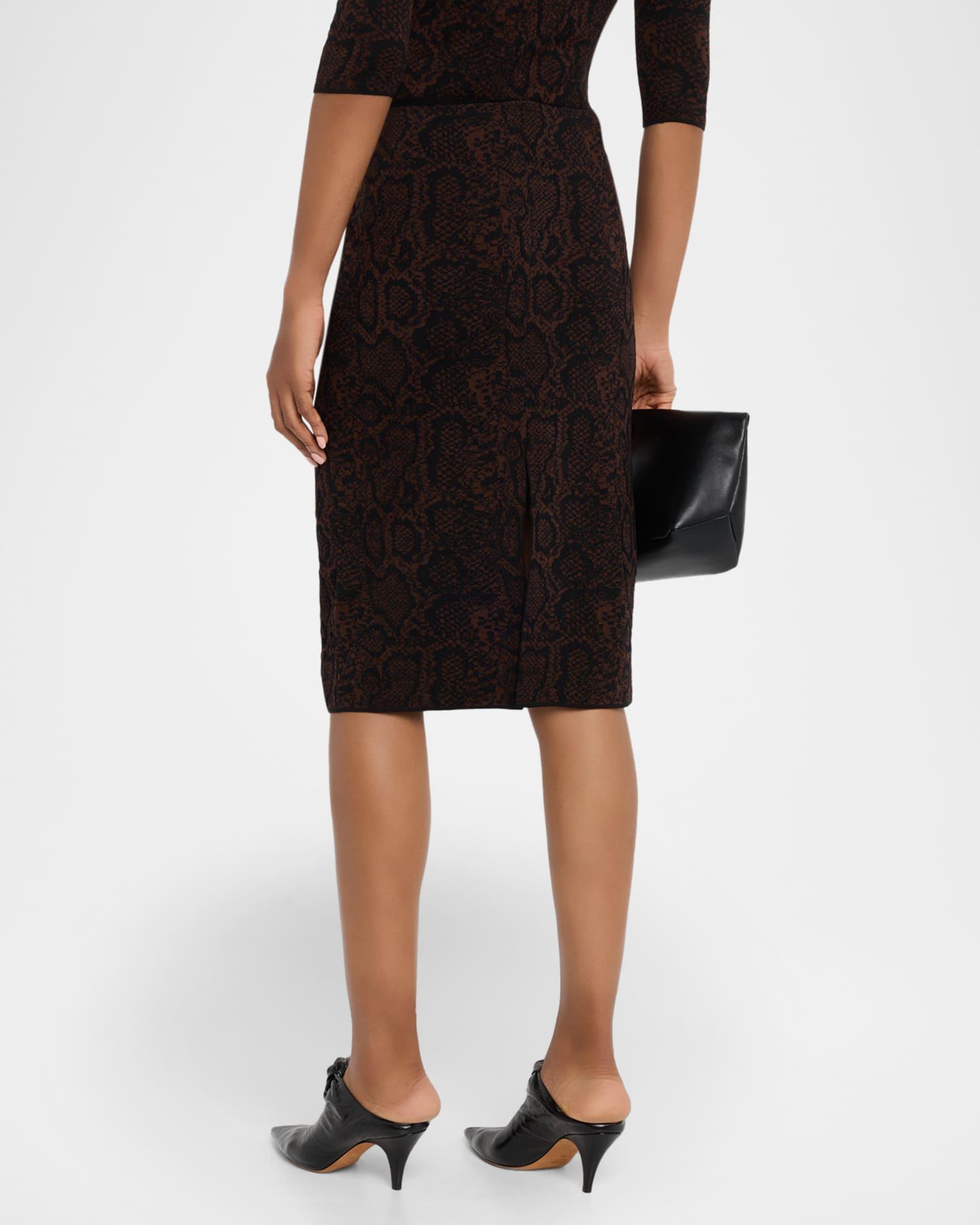 Textured Snake Jacquard Pencil Skirt Product Image