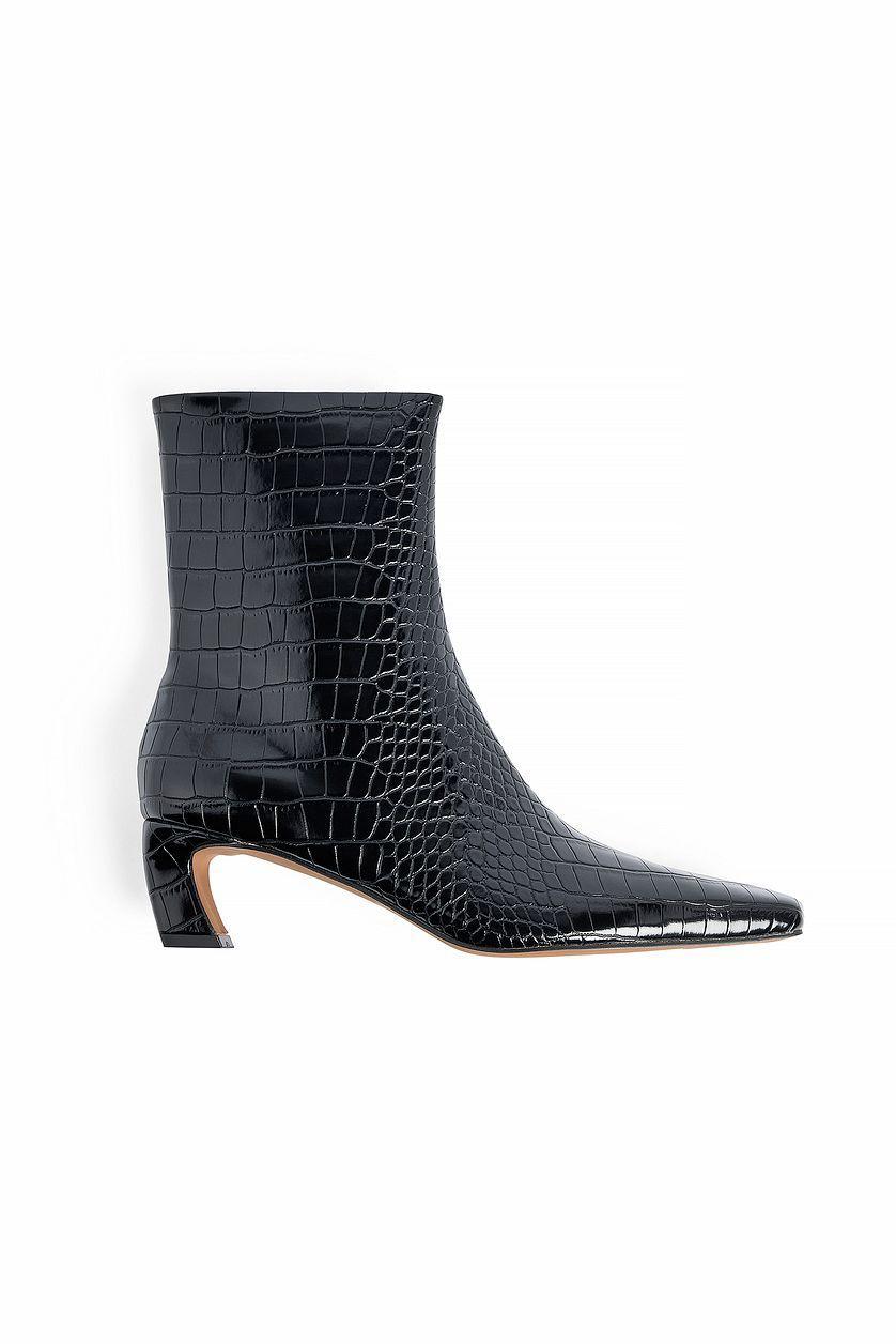 Curved Heel Croc Ankle Boots Product Image