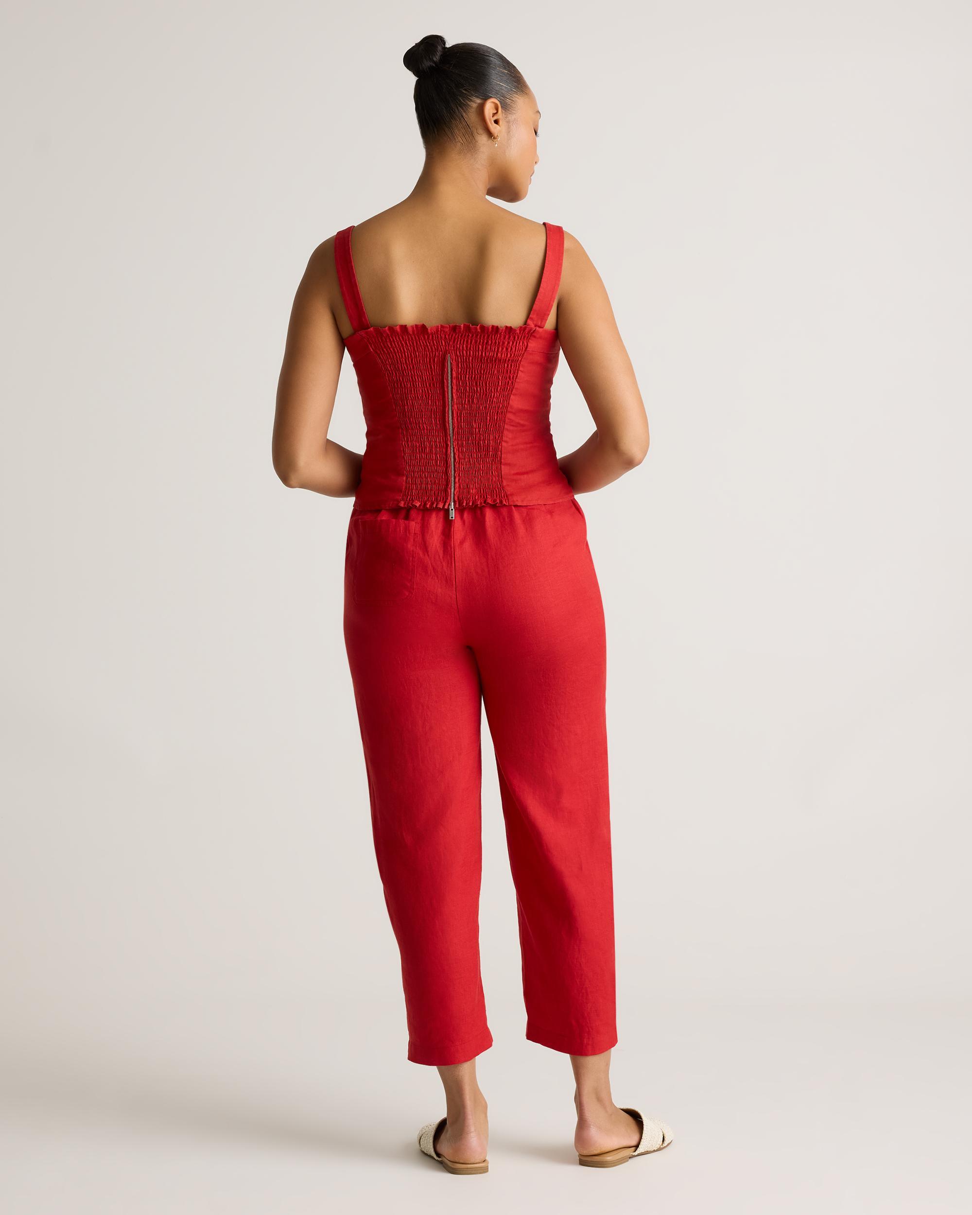 Quince | Women's 100% European Linen Fitted Tank Top Product Image