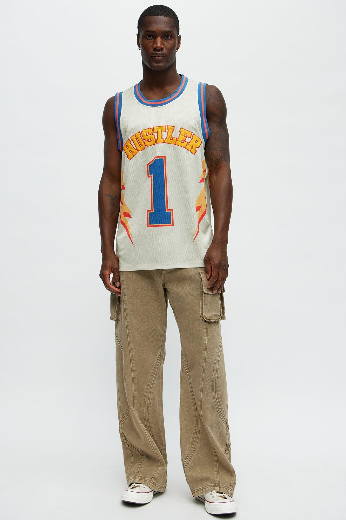 Basketball Jersey Hustlers Tank Top - White/combo Product Image