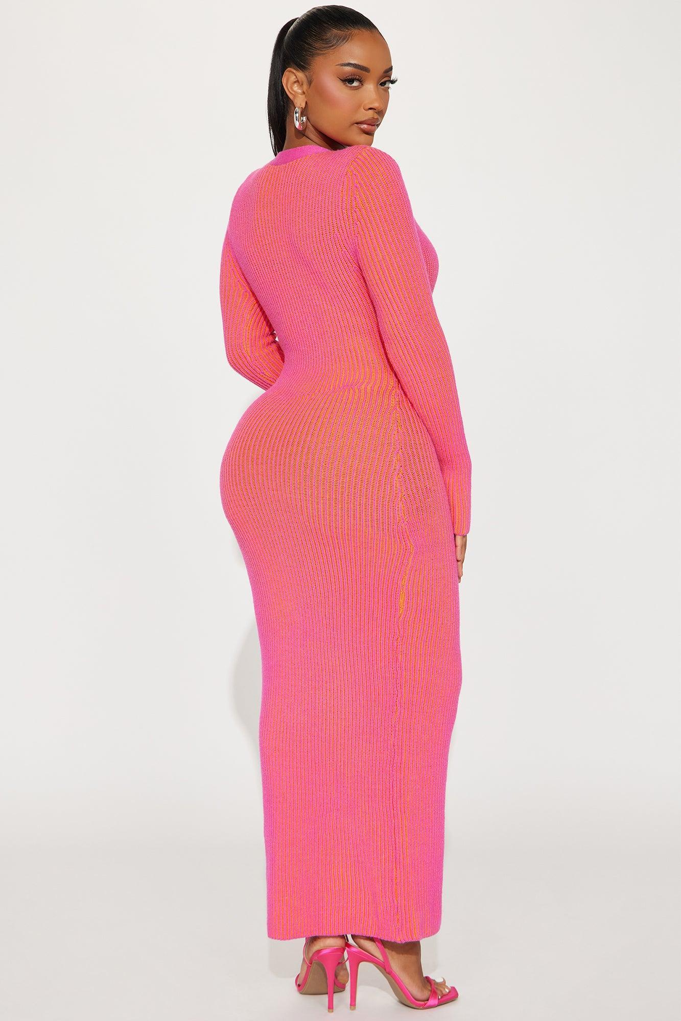 Mariah Sweater Maxi Dress - Pink/combo Female Product Image