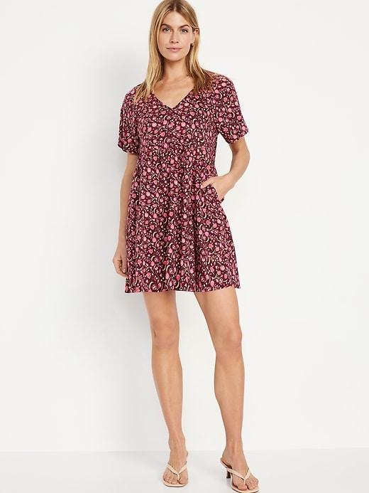 V-Neck Mini Swing Dress Product Image