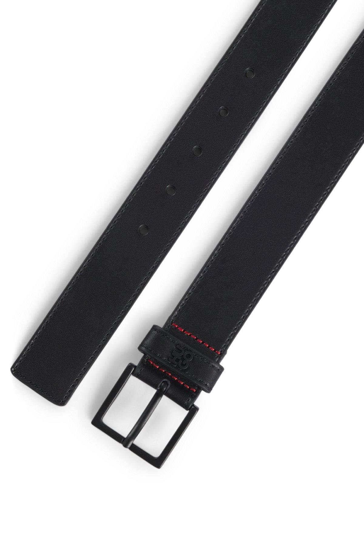 Woven-leather belt with logo-stamped keeper Product Image