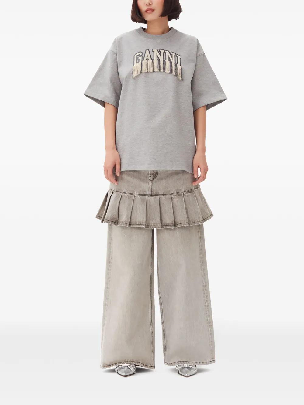 fringed logo appliqué t-shirt Product Image
