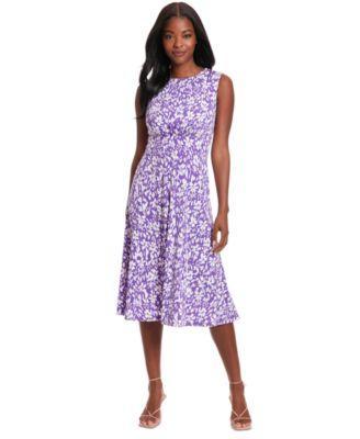 Women's London Times Inset Waist Print Midi Dress, Size: 8, Red White Product Image