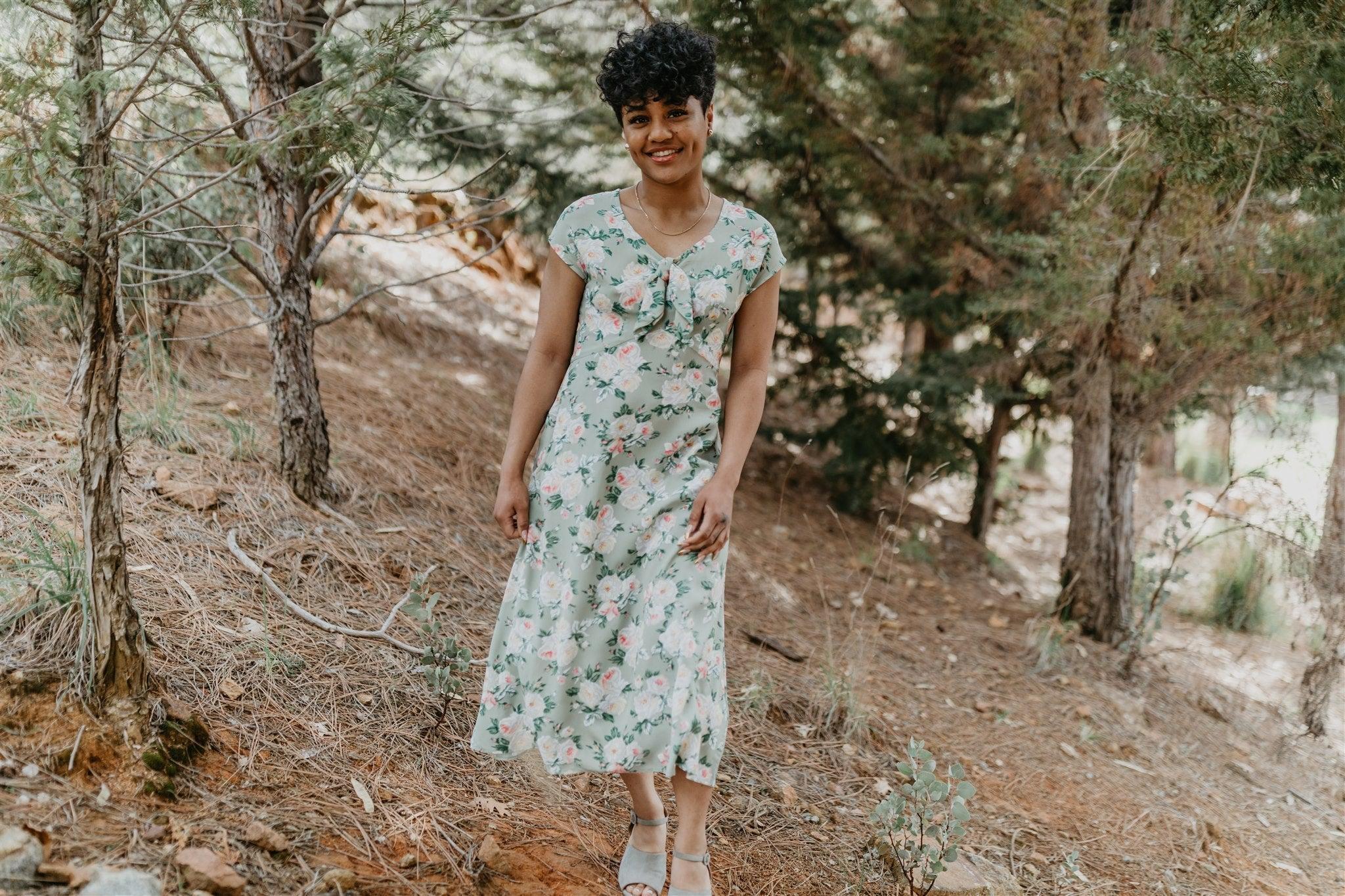 Tatiana Dress in Sage Floral Product Image