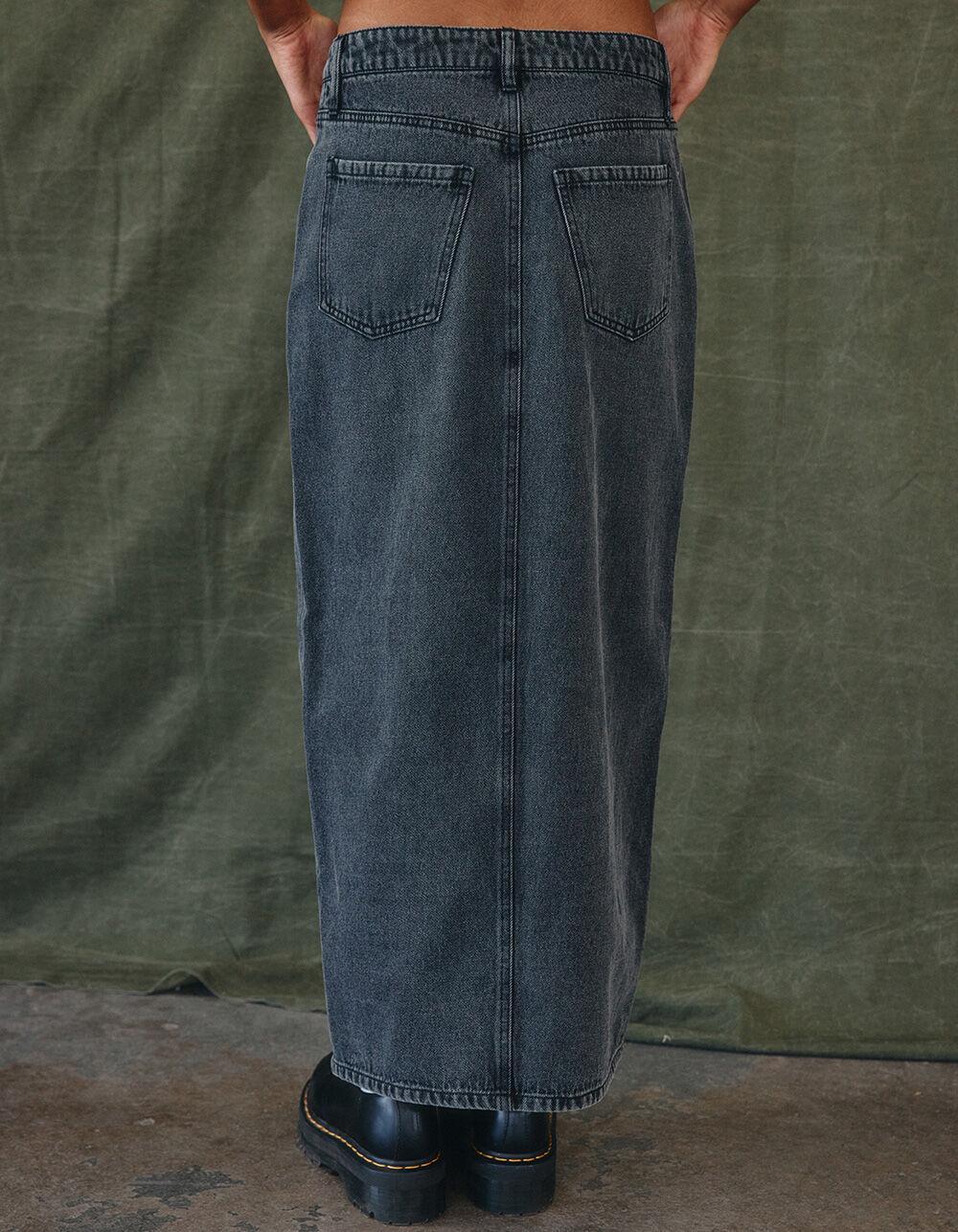 WEST OF MELROSE Denim Womens Maxi Skirt - GRAY Product Image
