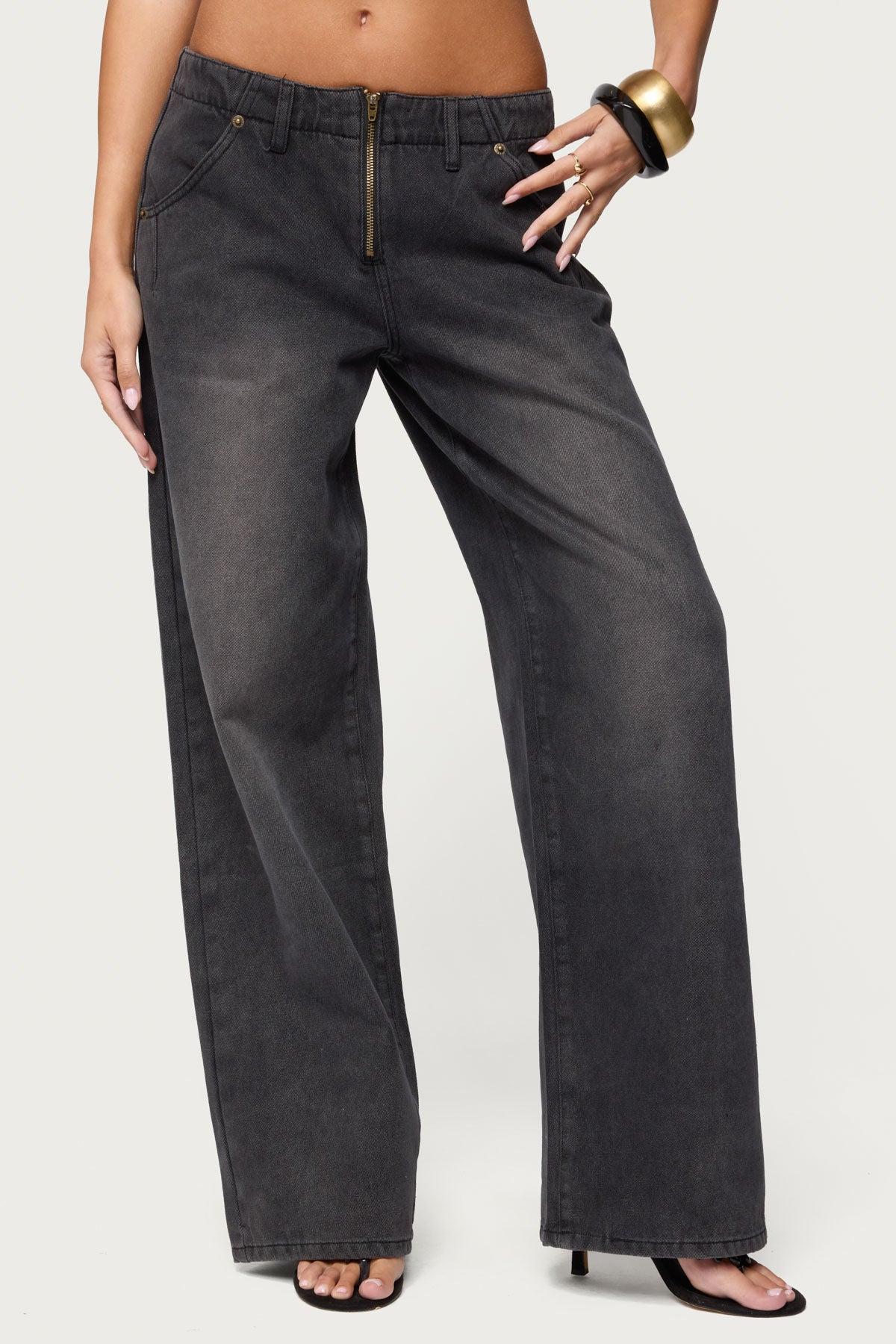 Aliyah Zip Low Rise Jeans Product Image