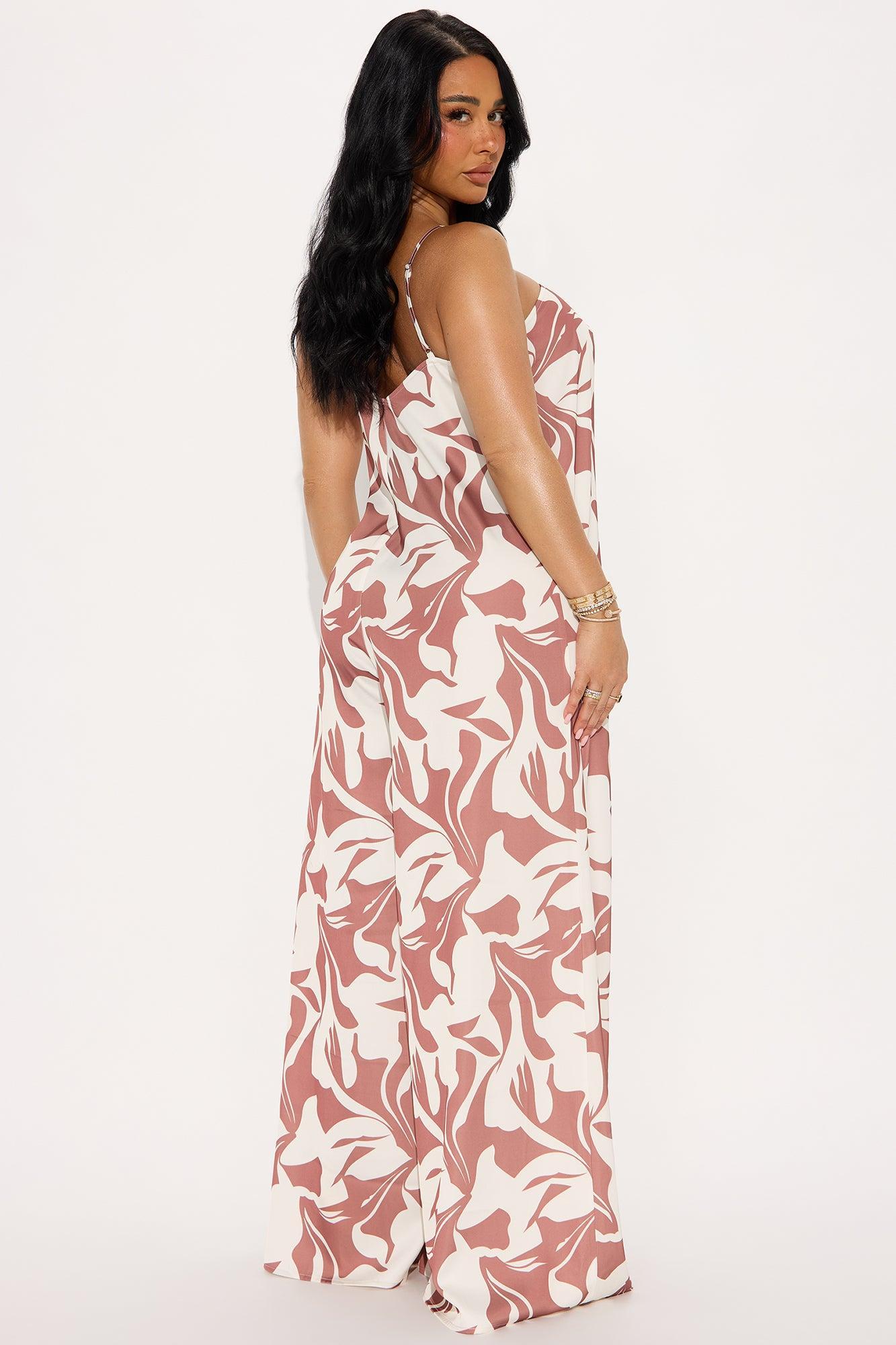 Freesia Satin Jumpsuit - Marsala Product Image