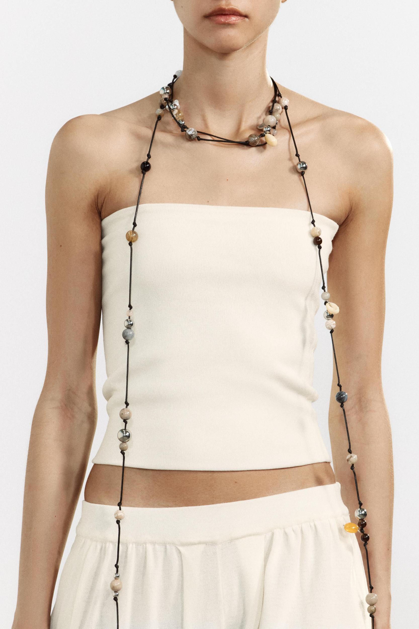 KNIT BANDEAU CROP TOP Product Image