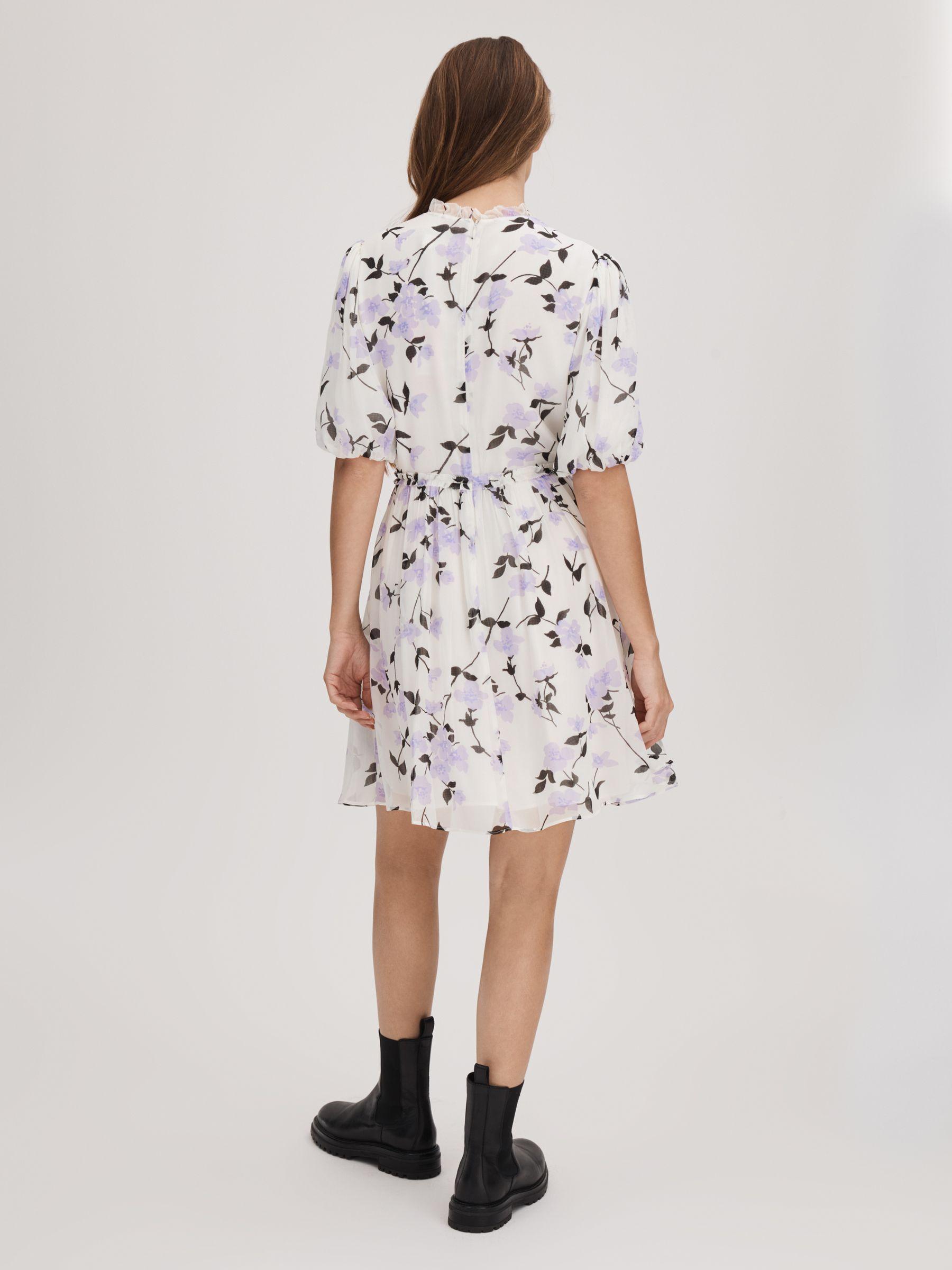 Florere Printed Puff Sleeve Mini Dress in Lilac Product Image