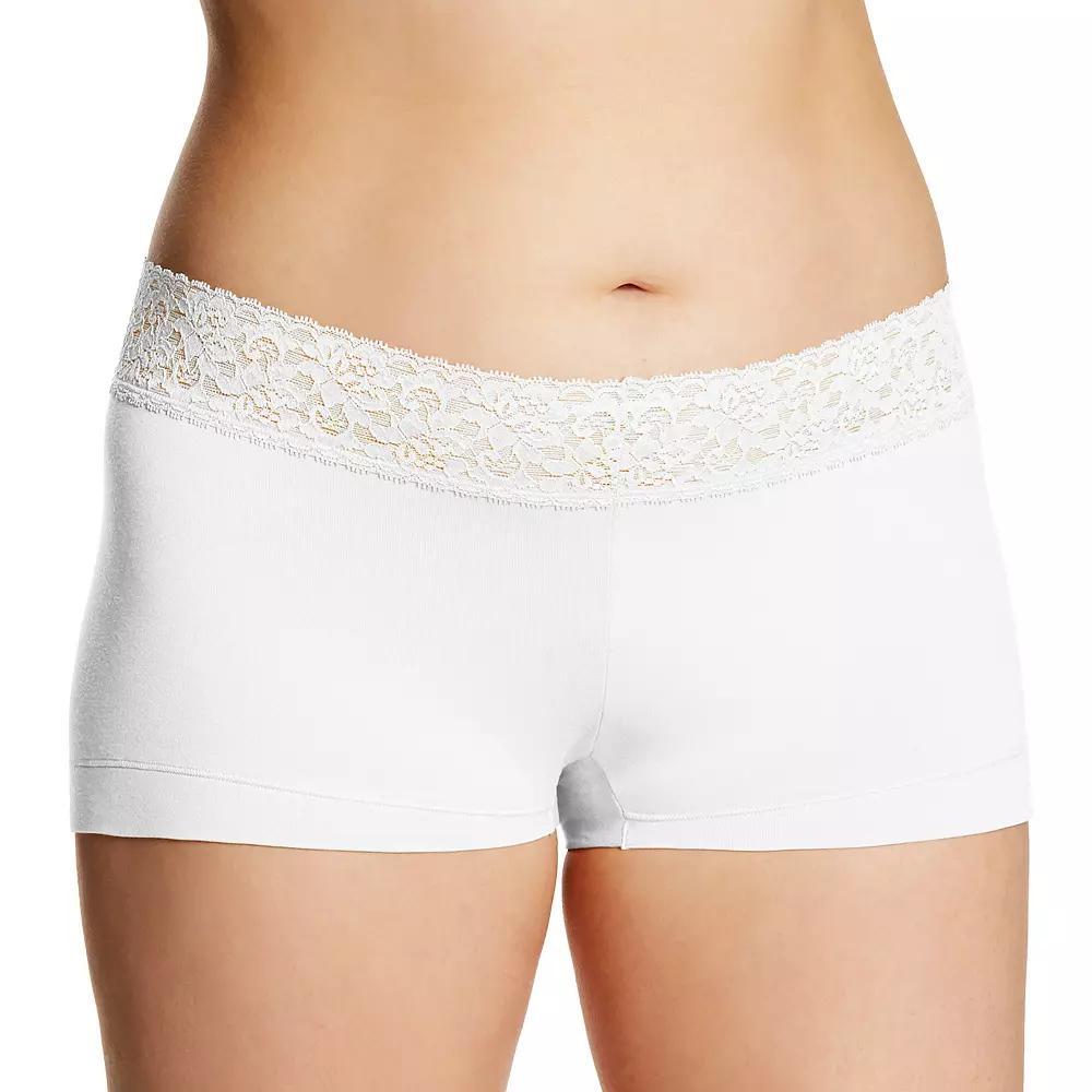 Maidenform Dream Cotton Lace-Trim Boyshort Underwear 40859, Womens Product Image