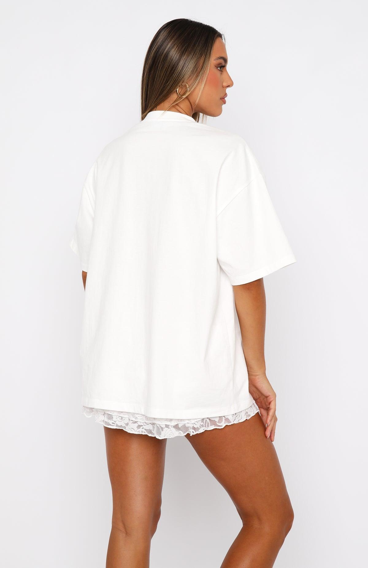 With Love Forever Oversized Tee White/Pink Product Image