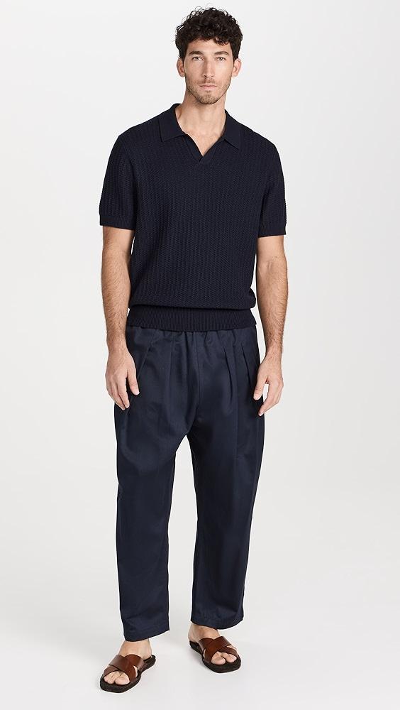Vince Crafted Rib Johnny Collar Polo Shirt | Shopbop Product Image