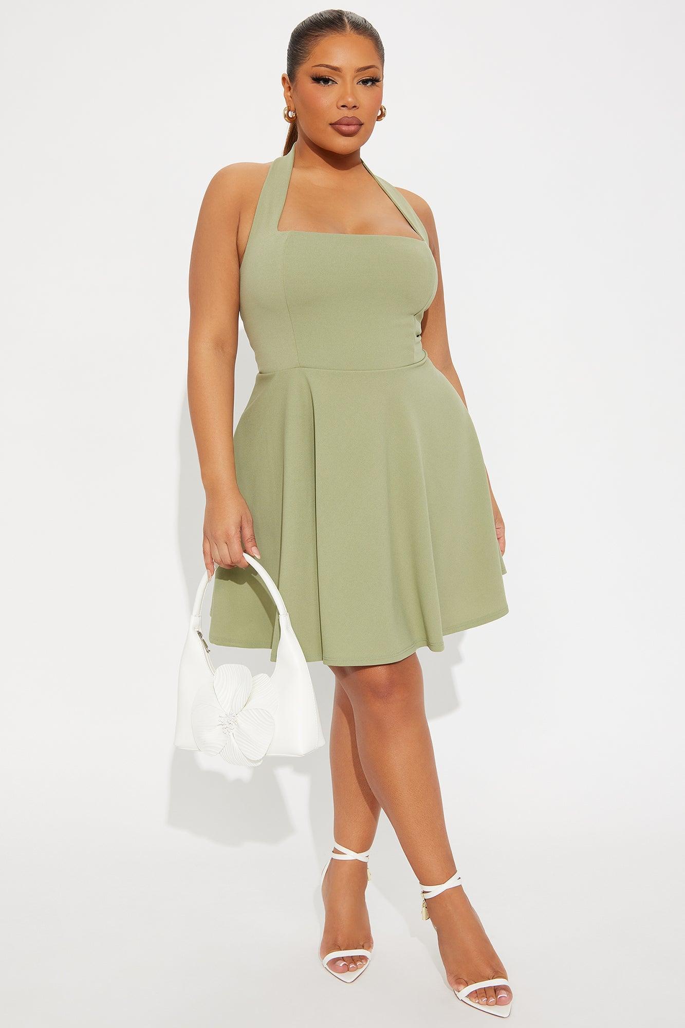 Alena Halter Mini Dress - Sage Product Image