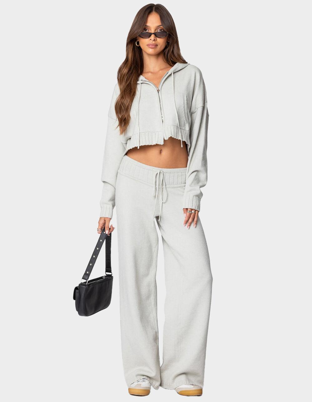 EDIKTED Russell Straight Leg Knit Pants Product Image